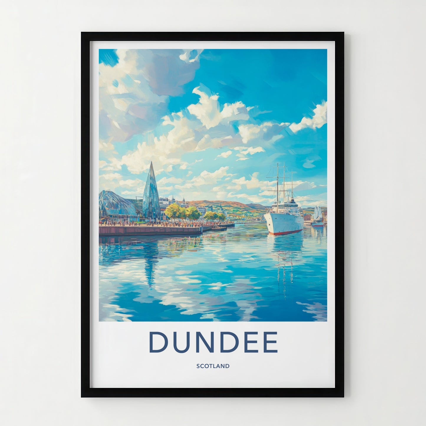 Dundee Poster - Scotland Art Print - Vibrant Port View Home Decor