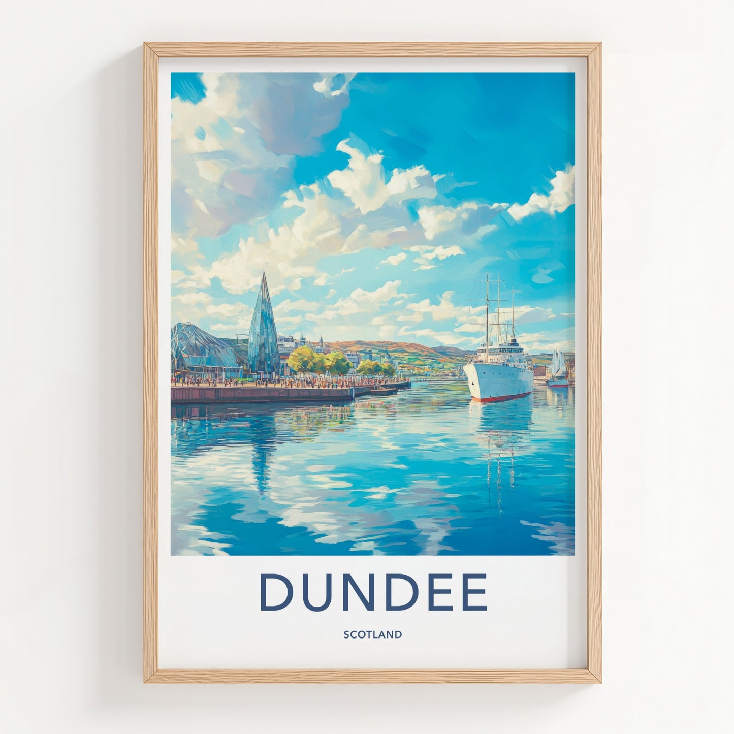Dundee Poster - Scotland Art Print - Vibrant Port View Home Decor