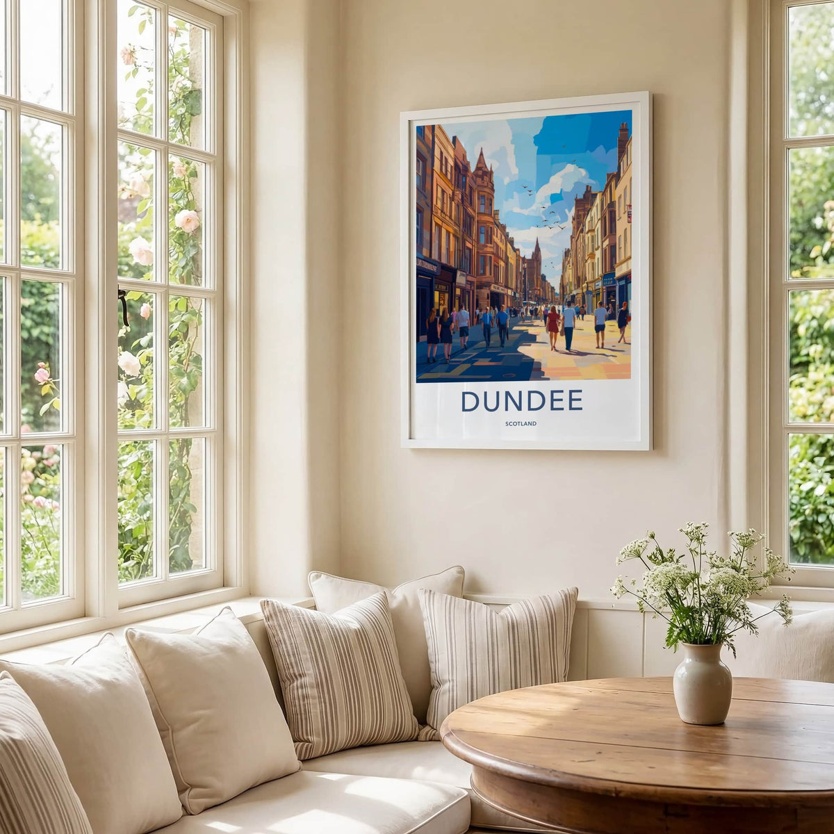 Dundee Poster - Scotland Travel Art - Busy City Street Home Decor