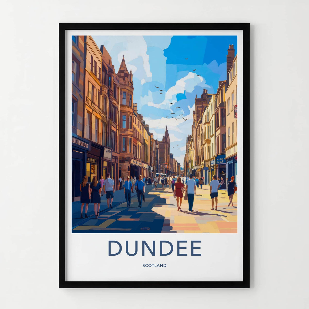 Dundee Poster - Scotland Travel Art - Busy City Street Home Decor