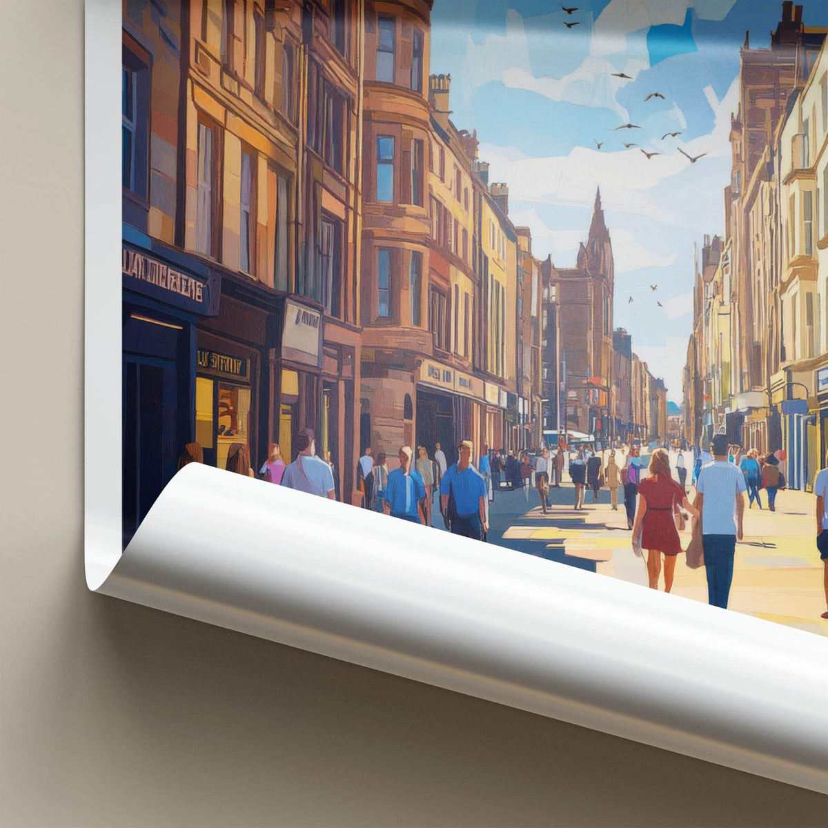 Dundee Poster - Scotland Travel Art - Busy City Street Home Decor