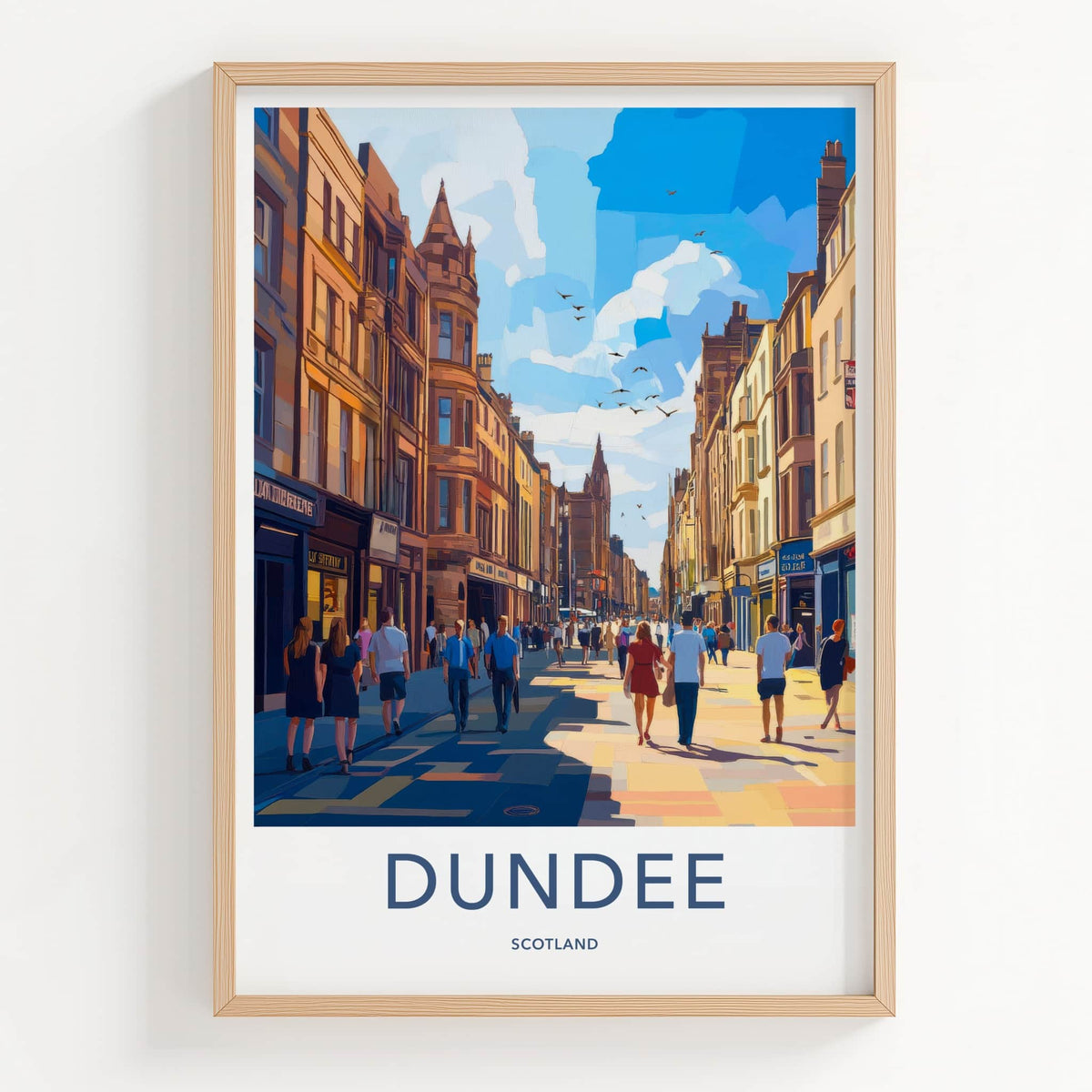 Dundee Poster - Scotland Travel Art - Busy City Street Home Decor