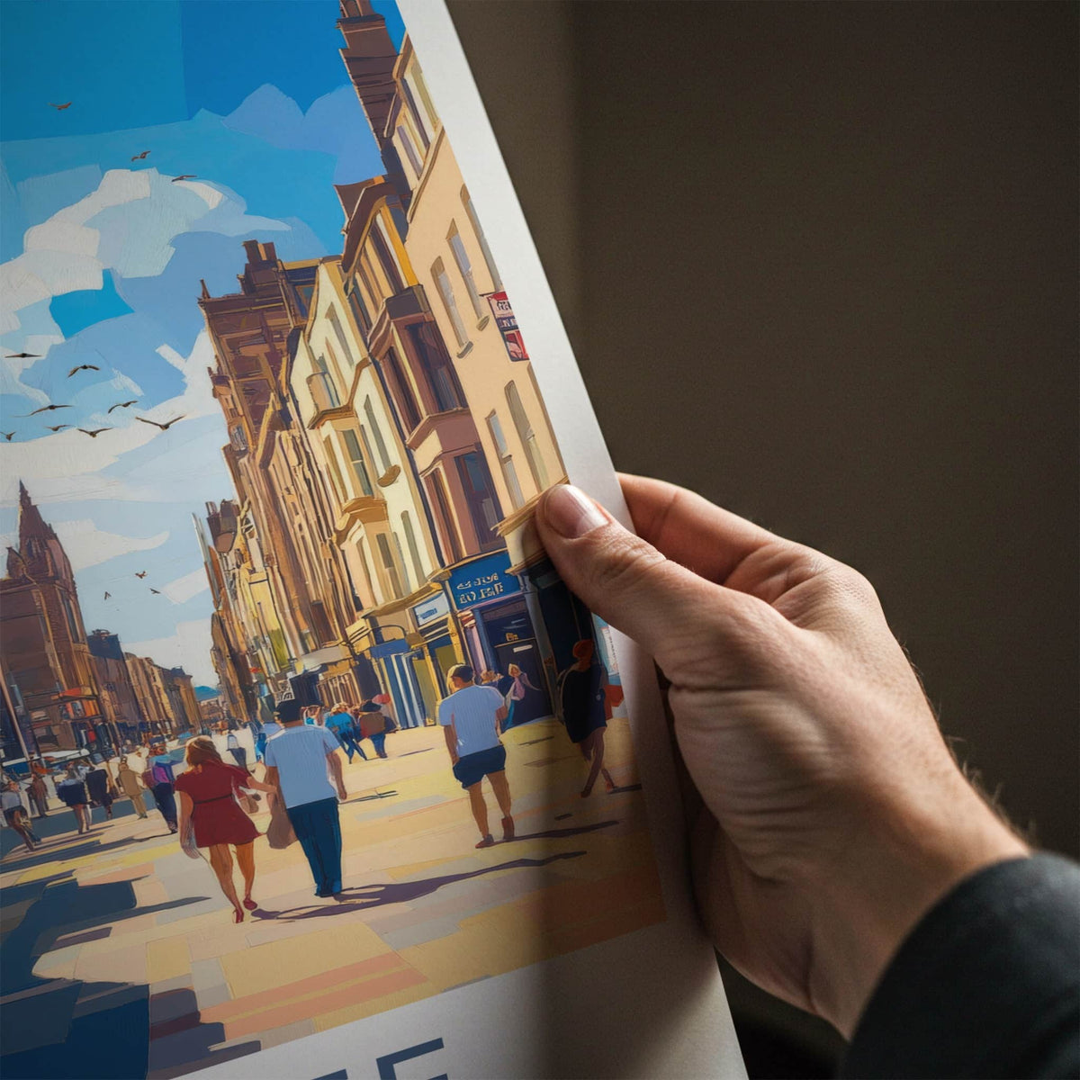 Dundee Poster - Scotland Travel Art - Busy City Street Home Decor