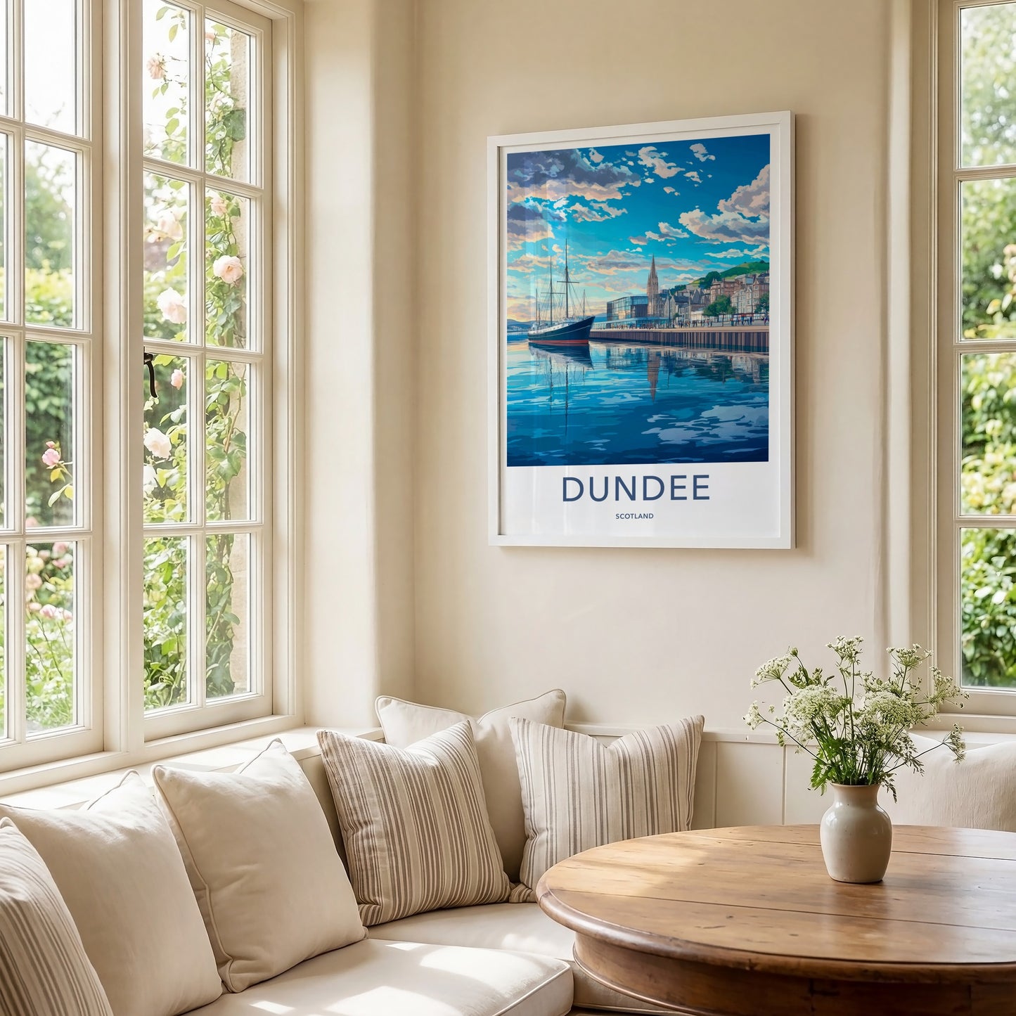 Dundee Poster - Scotland Travel Art - Historic Ship Harbor Home Decor