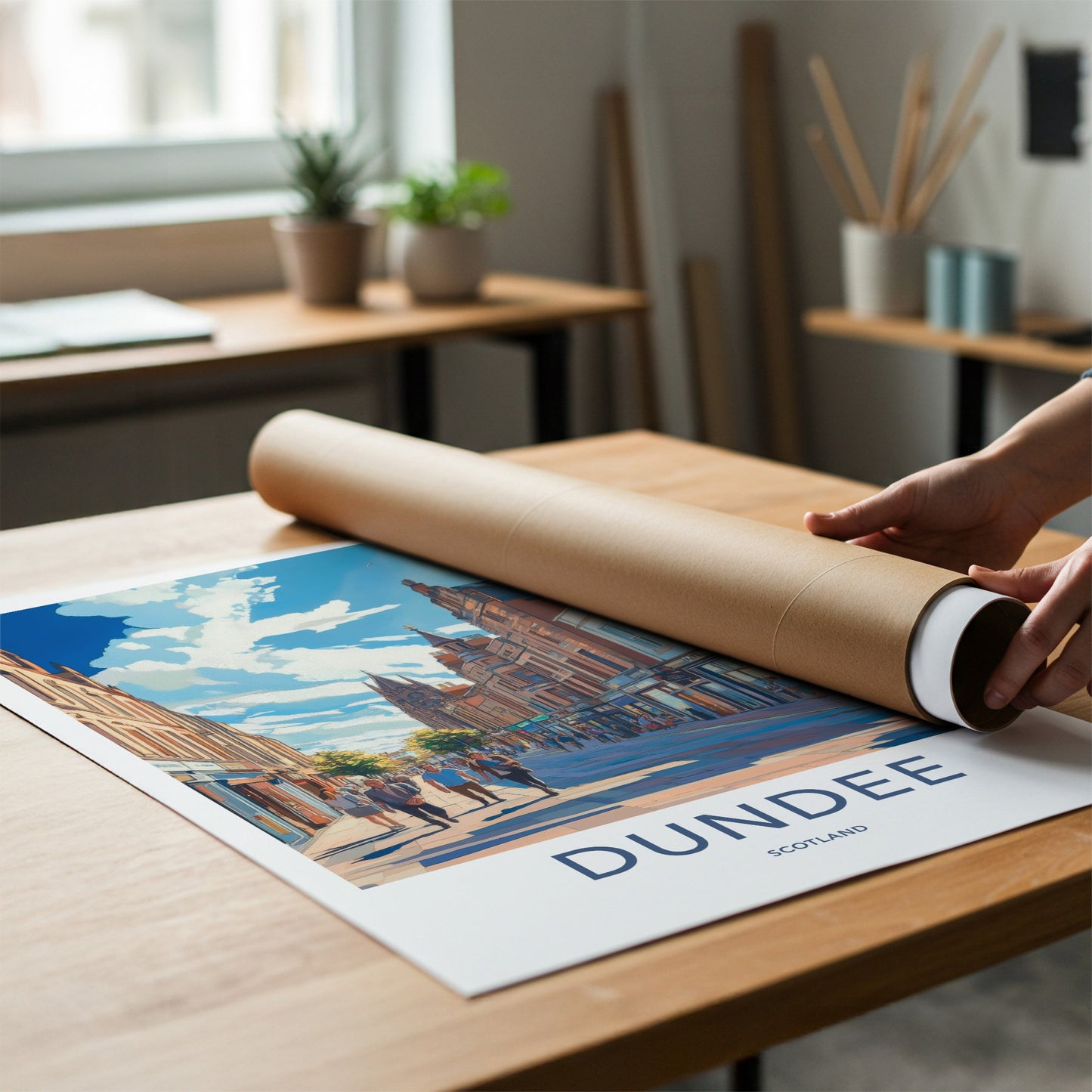 Dundee Poster - Scotland Travel Art - Urban Street Scene Home Decor