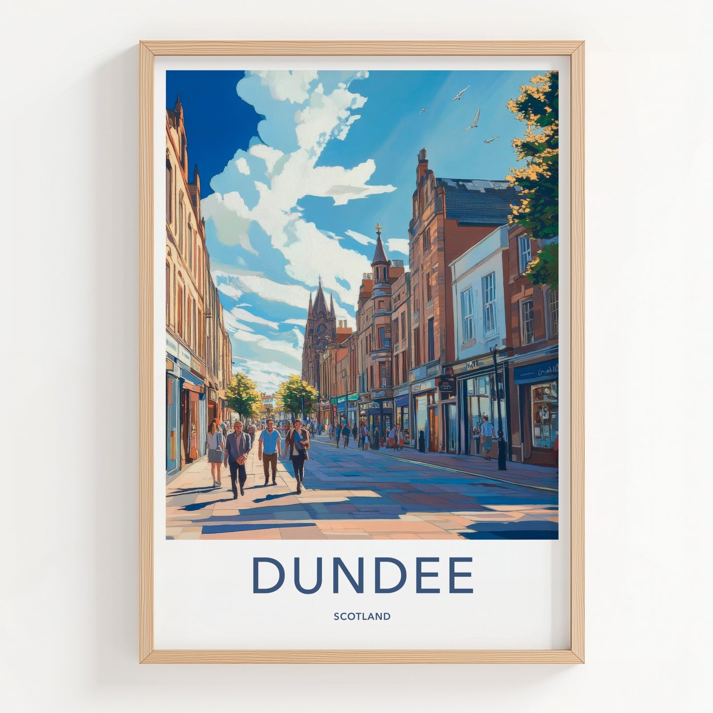 Dundee Poster - Scotland Travel Art - Urban Street Scene Home Decor