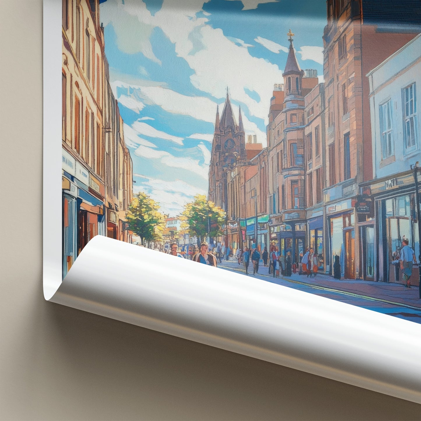 Dundee Poster - Scotland Travel Art - Urban Street Scene Home Decor