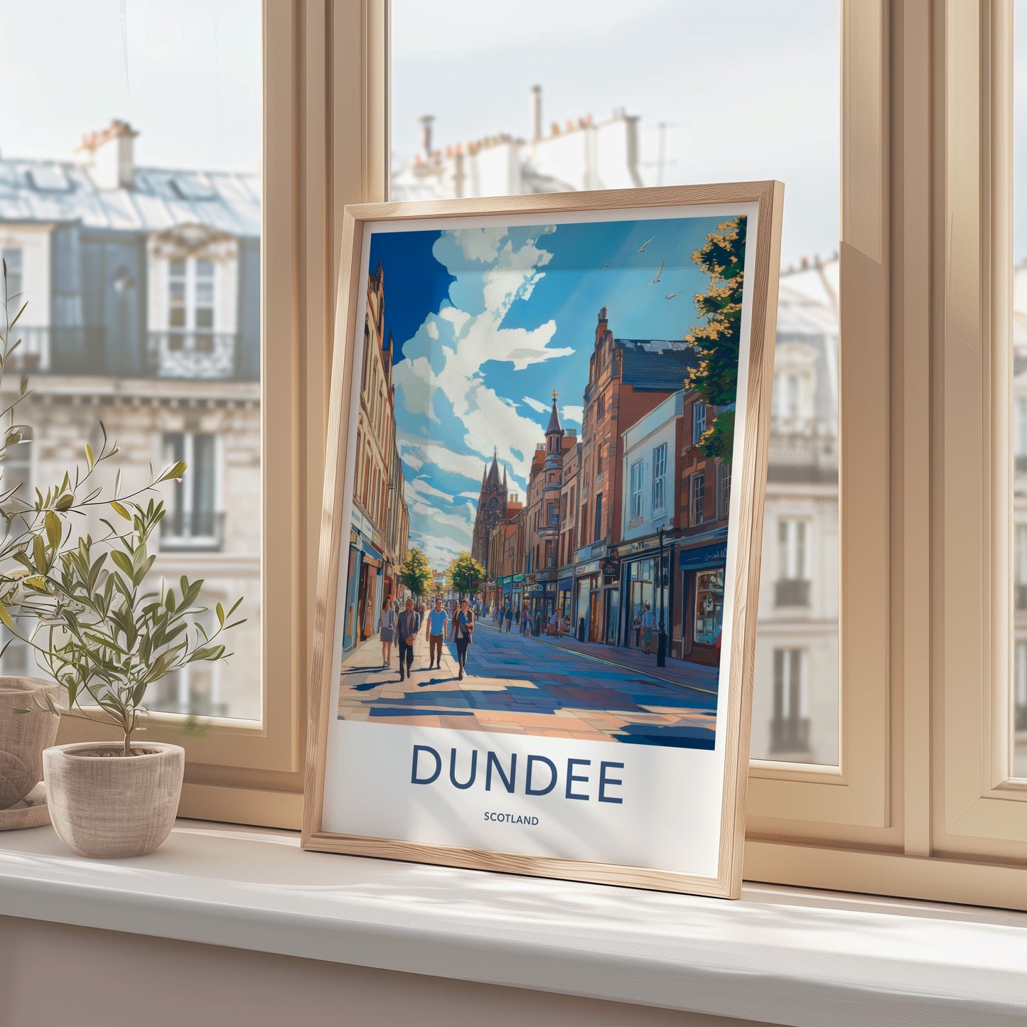 Dundee Poster - Scotland Travel Art - Urban Street Scene Home Decor
