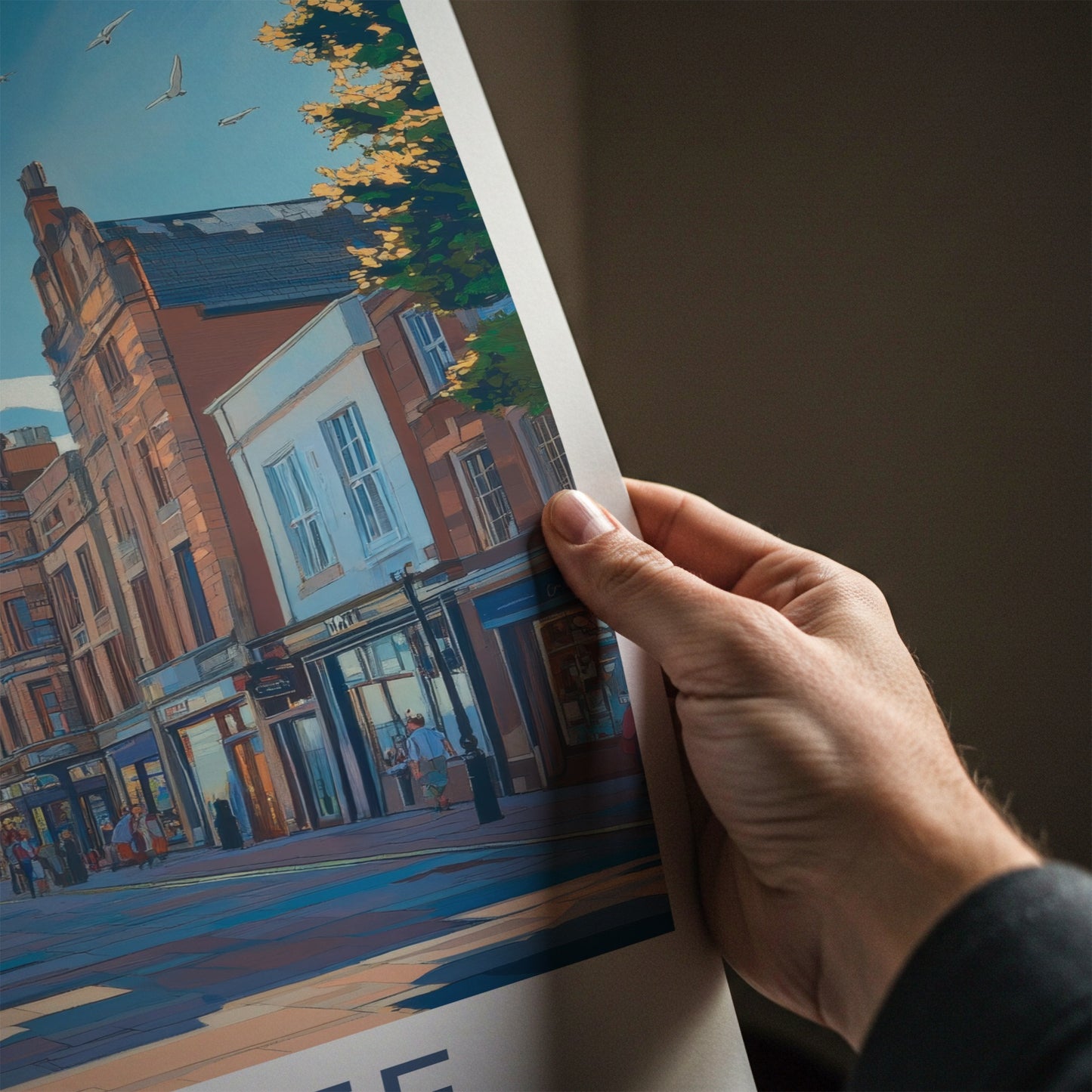 Dundee Poster - Scotland Travel Art - Urban Street Scene Home Decor