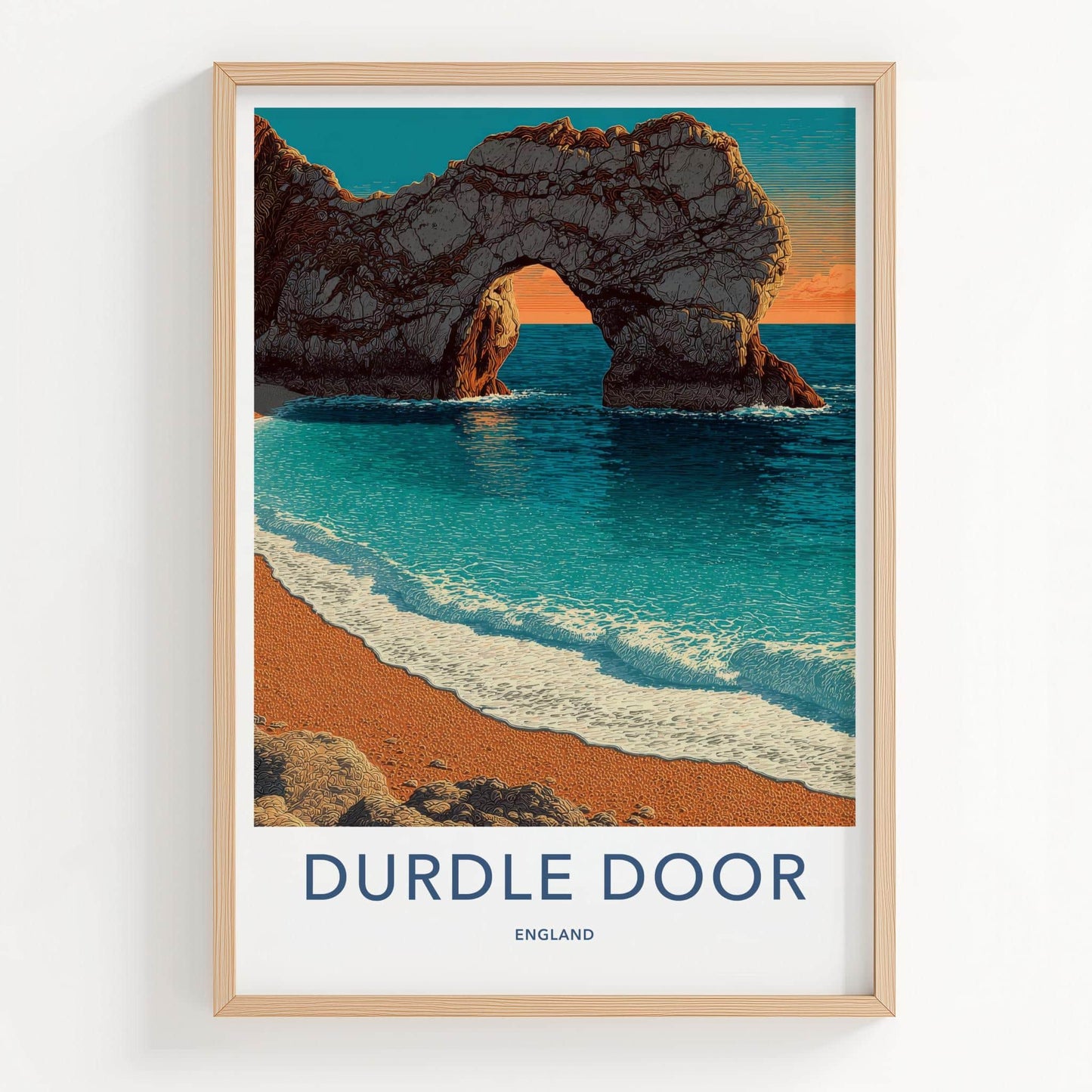 Durdle Door Poster - England Travel Art - Dramatic coastal arch Home Decor