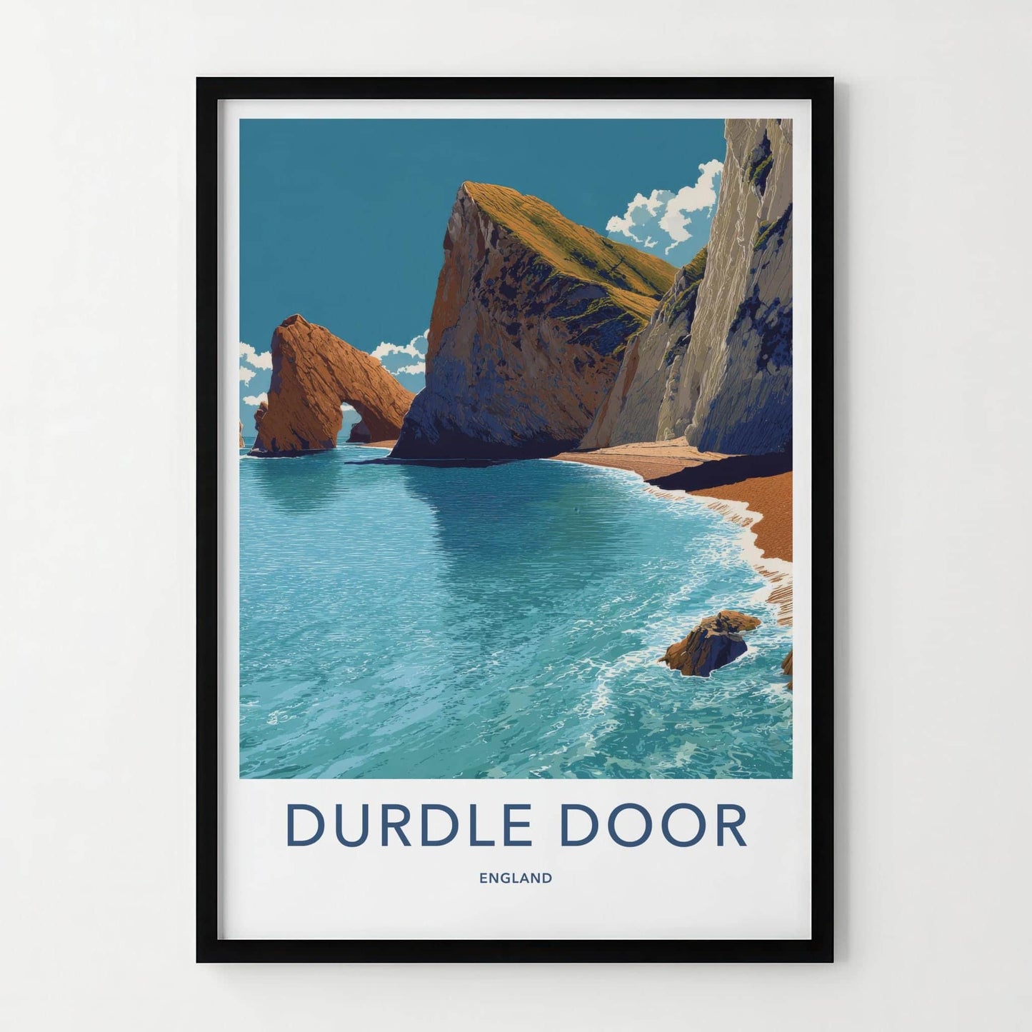 Durdle Door Poster - England Travel Art - Natural Arch Seascape Home Decor