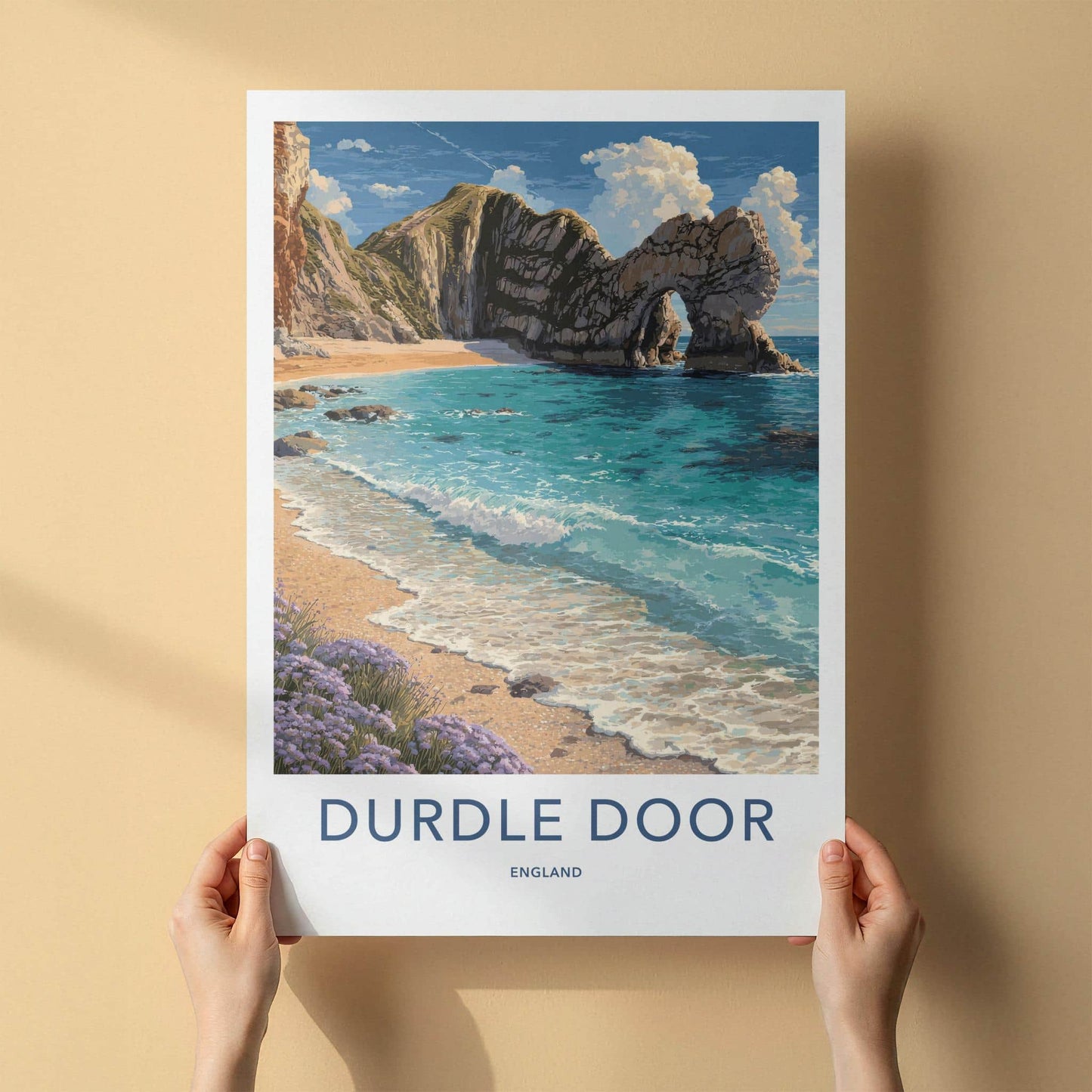Durdle Door Poster - England Travel Art - Natural Rock Arch Home Decor