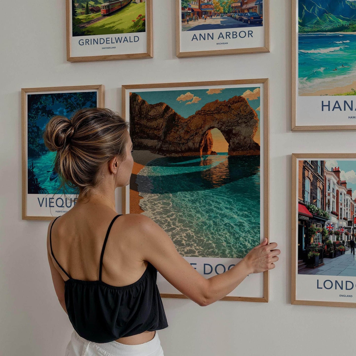 Durdle Door Poster - United Kingdom Travel Art - Coastal Arch Sunset Home Decor