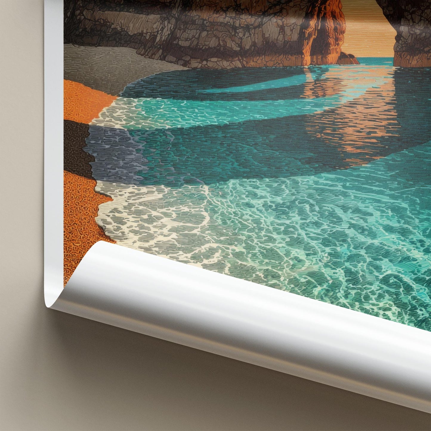 Durdle Door Poster - United Kingdom Travel Art - Coastal Arch Sunset Home Decor