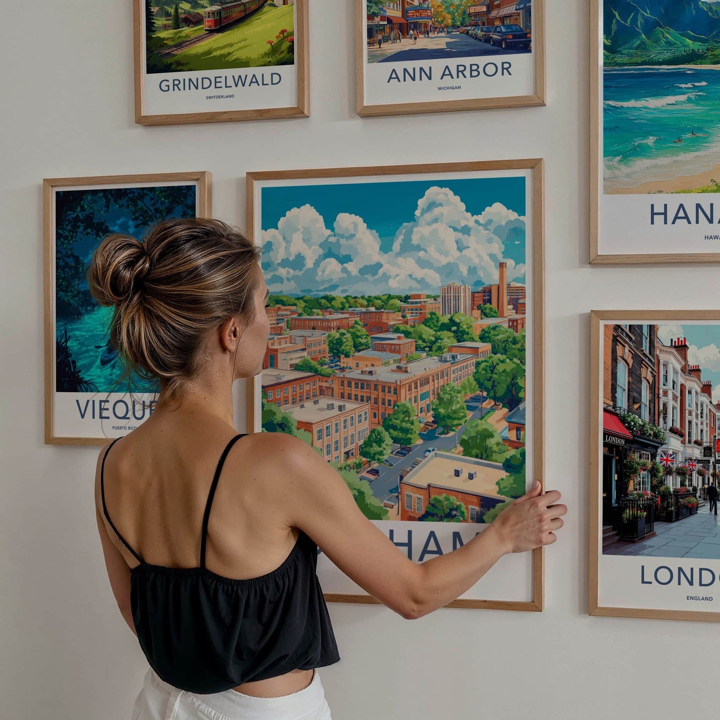 Durham Poster - North Carolina Wall Art - Vibrant Urban Landscape Home Decor