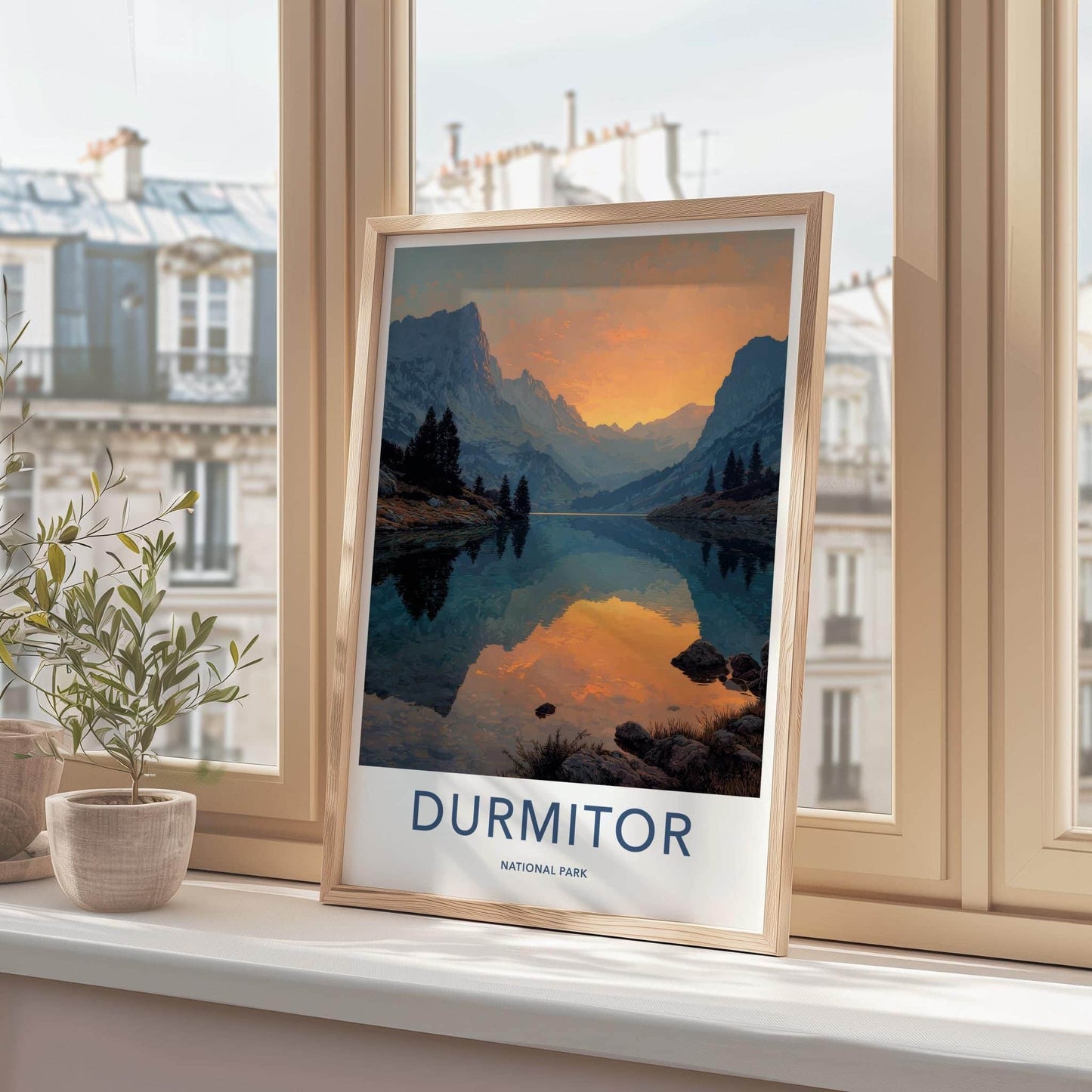 Durmitor National Park Poster - Montenegro Travel Art - Mountain Lake Sunset Home Decor