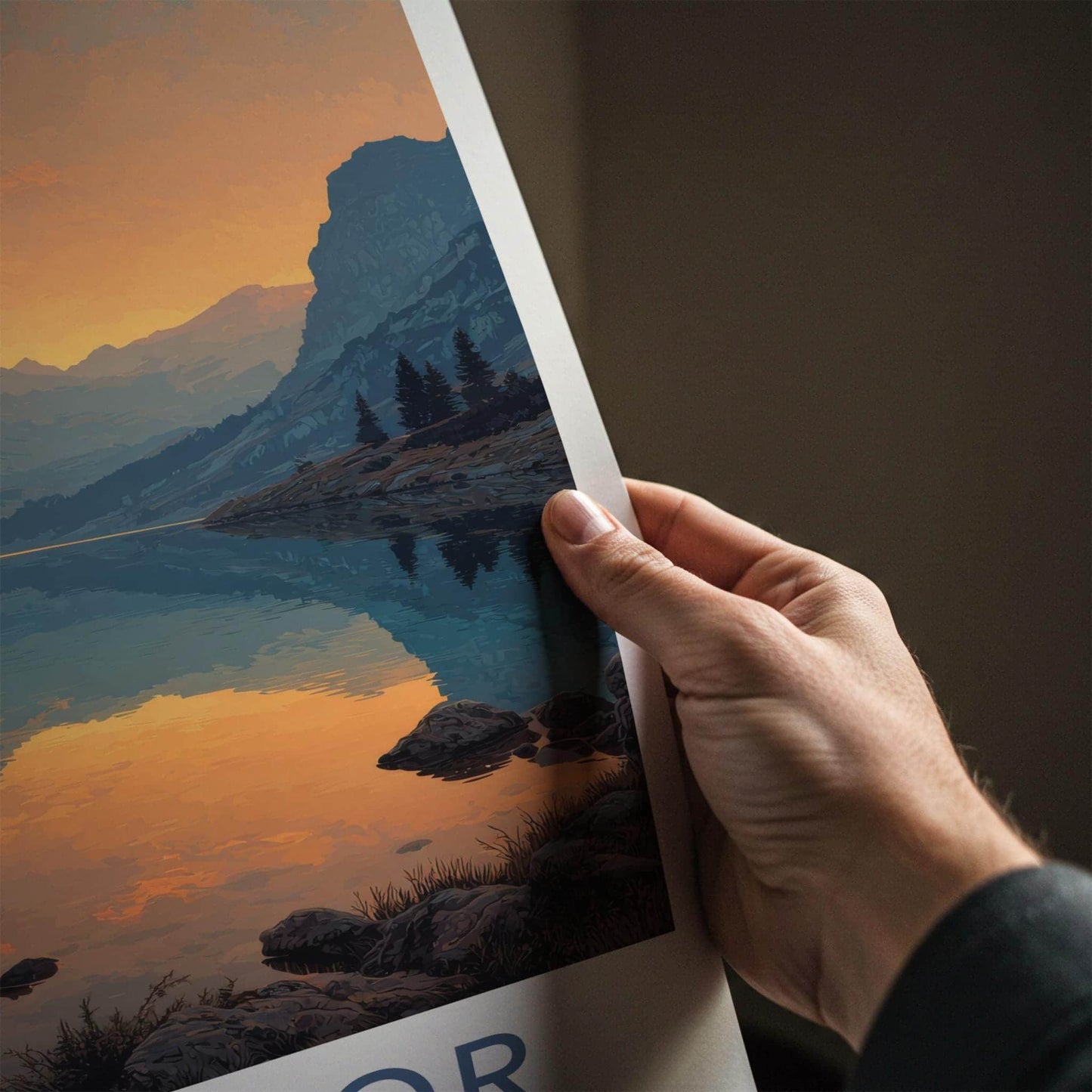 Durmitor National Park Poster - Montenegro Travel Art - Mountain Lake Sunset Home Decor