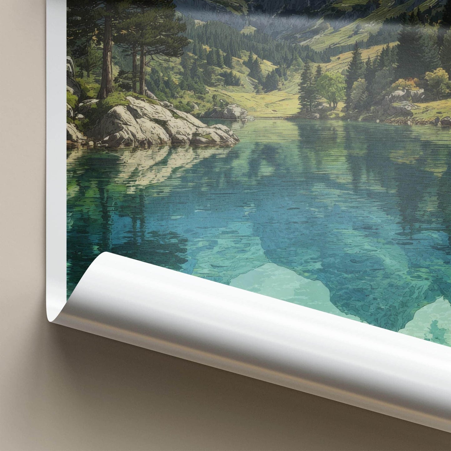 Durmitor Poster - Montenegro Travel Art - serene lake reflection Room Decor