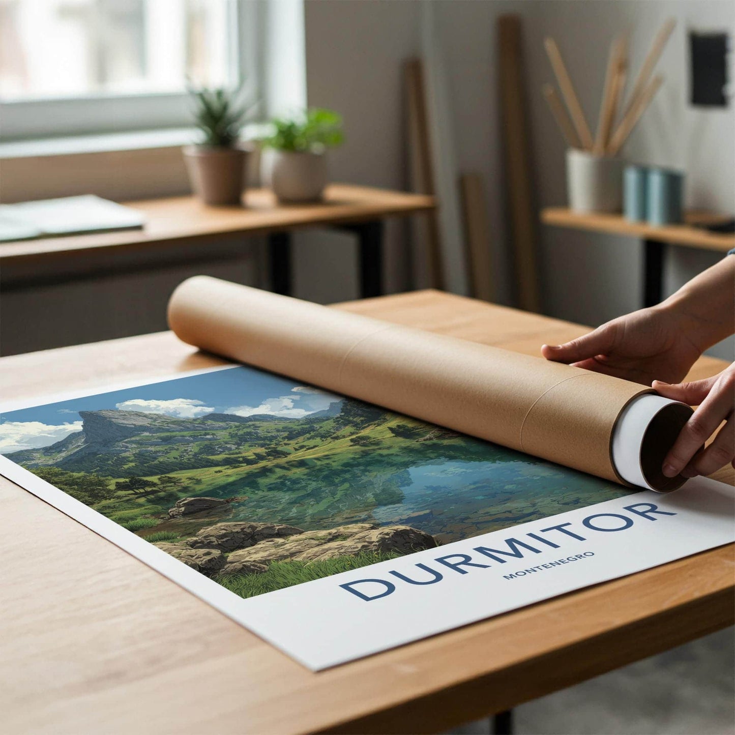 Durmitor Poster - Montenegro Travel Art - Turquoise Alpine Lake Home Decor