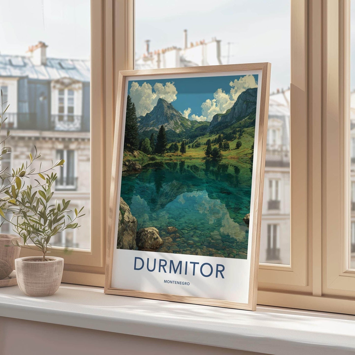 Durmitor Poster - Montenegro Travel Art - Turquoise Lake Mountains Wall Decor