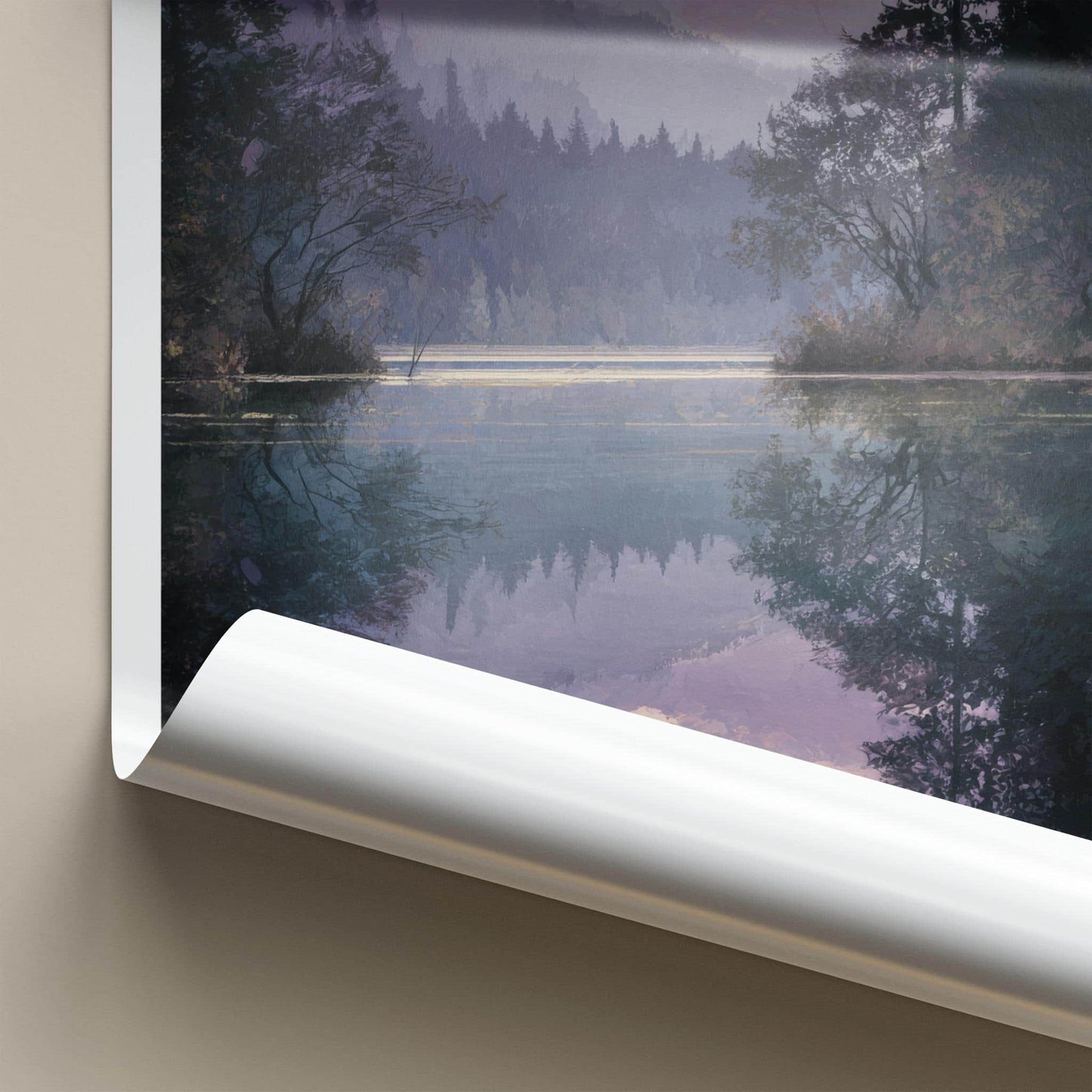 Durnholzer See Poster - Italy Travel Art - Misty Mountain Lake Home Decor