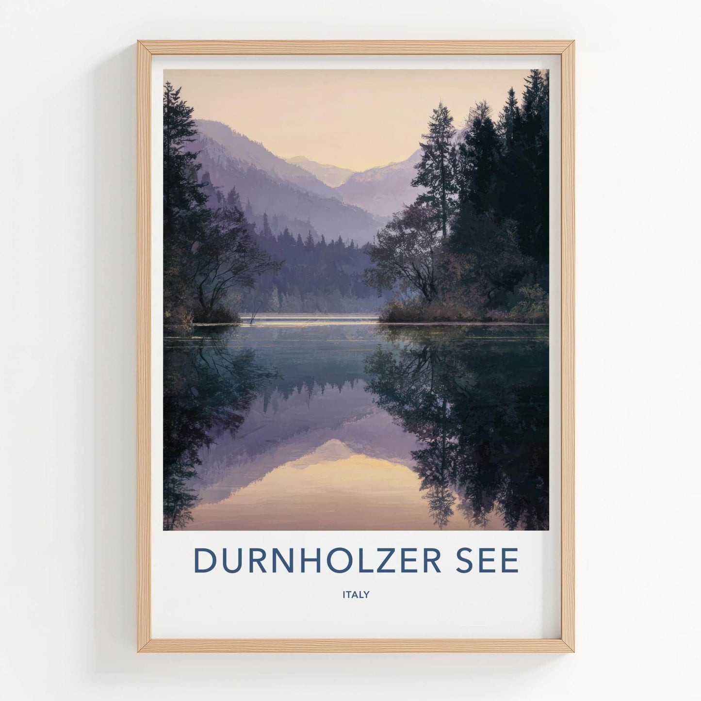 Durnholzer See Poster - Italy Travel Art - Misty Mountain Lake Home Decor