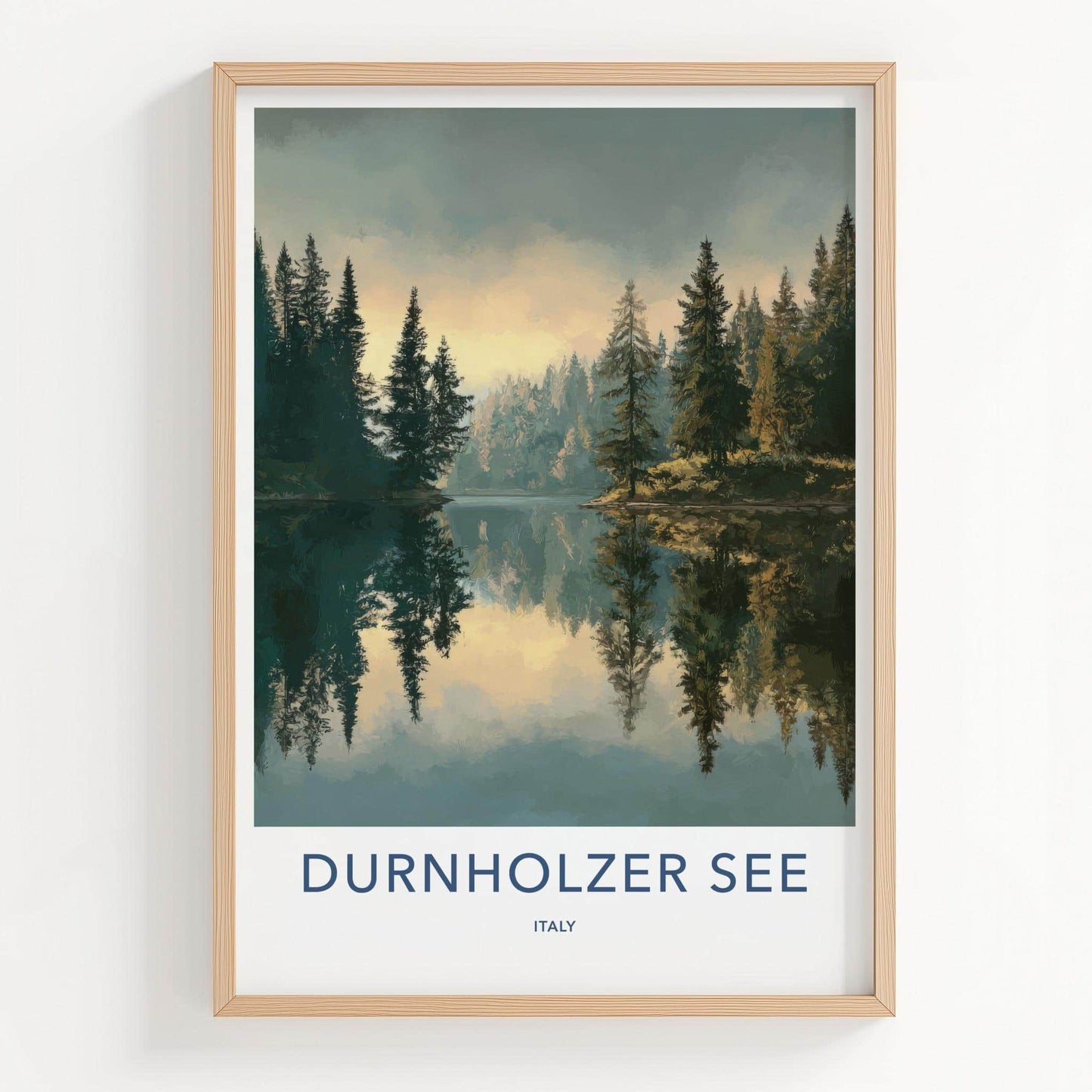 Durnholzer See Poster - Italy Travel Art - Tranquil Lake Reflections Home Decor