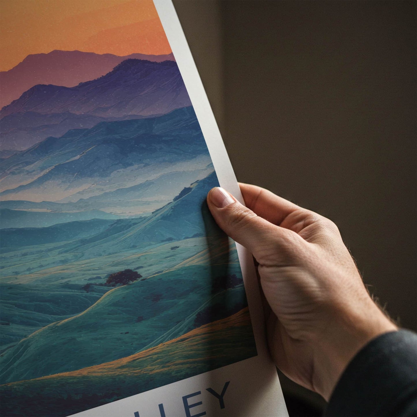 Dzukou Valley Poster - India Layered Mountain Vista Travel Art - Home Decor