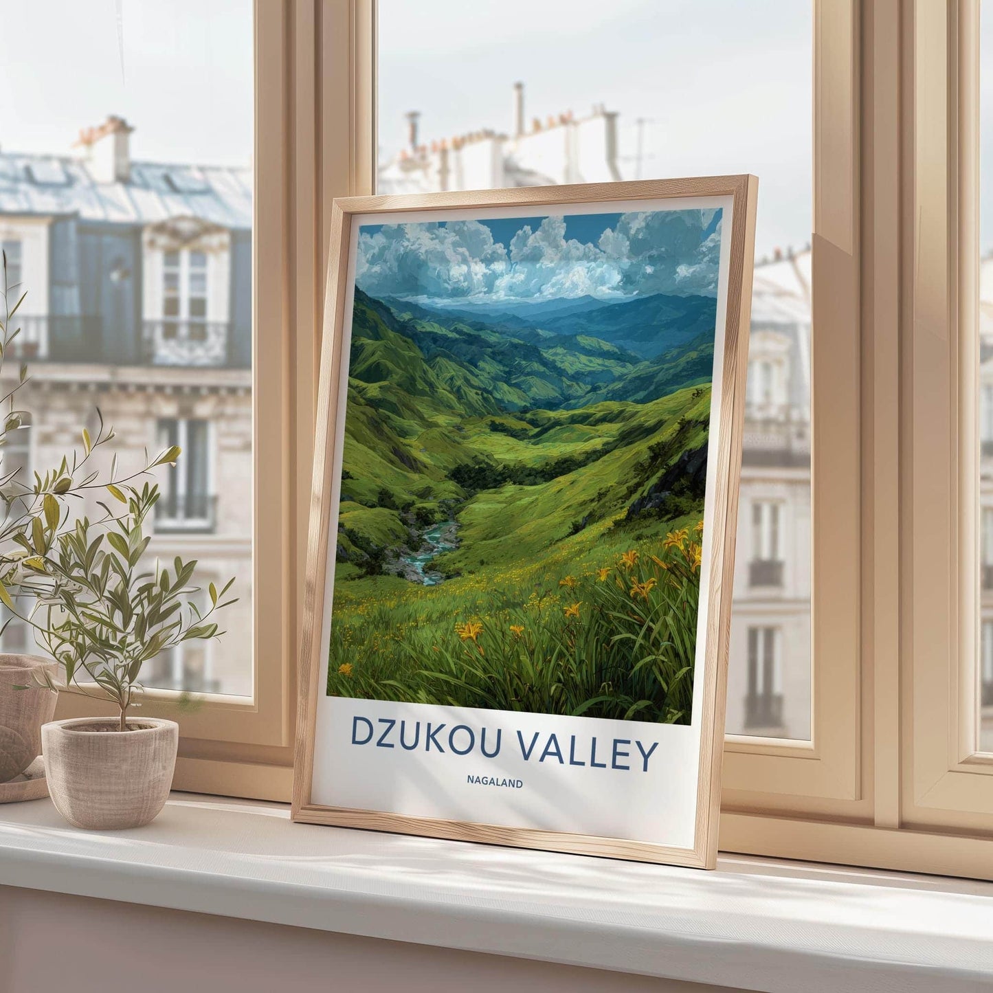 Dzukou Valley Poster - India Scenic Art - Nagaland Lush Green Valley Wall Decor