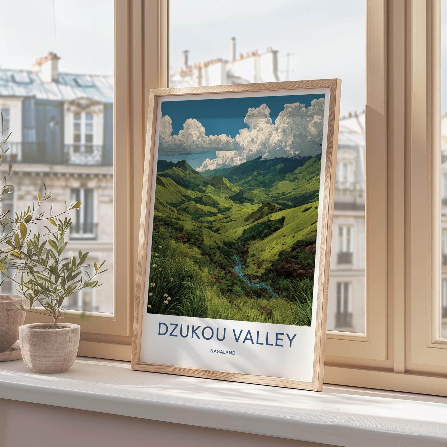 Dzukou Valley Poster - India Travel Print - Nagaland Lush Green Valleys Wall Decor