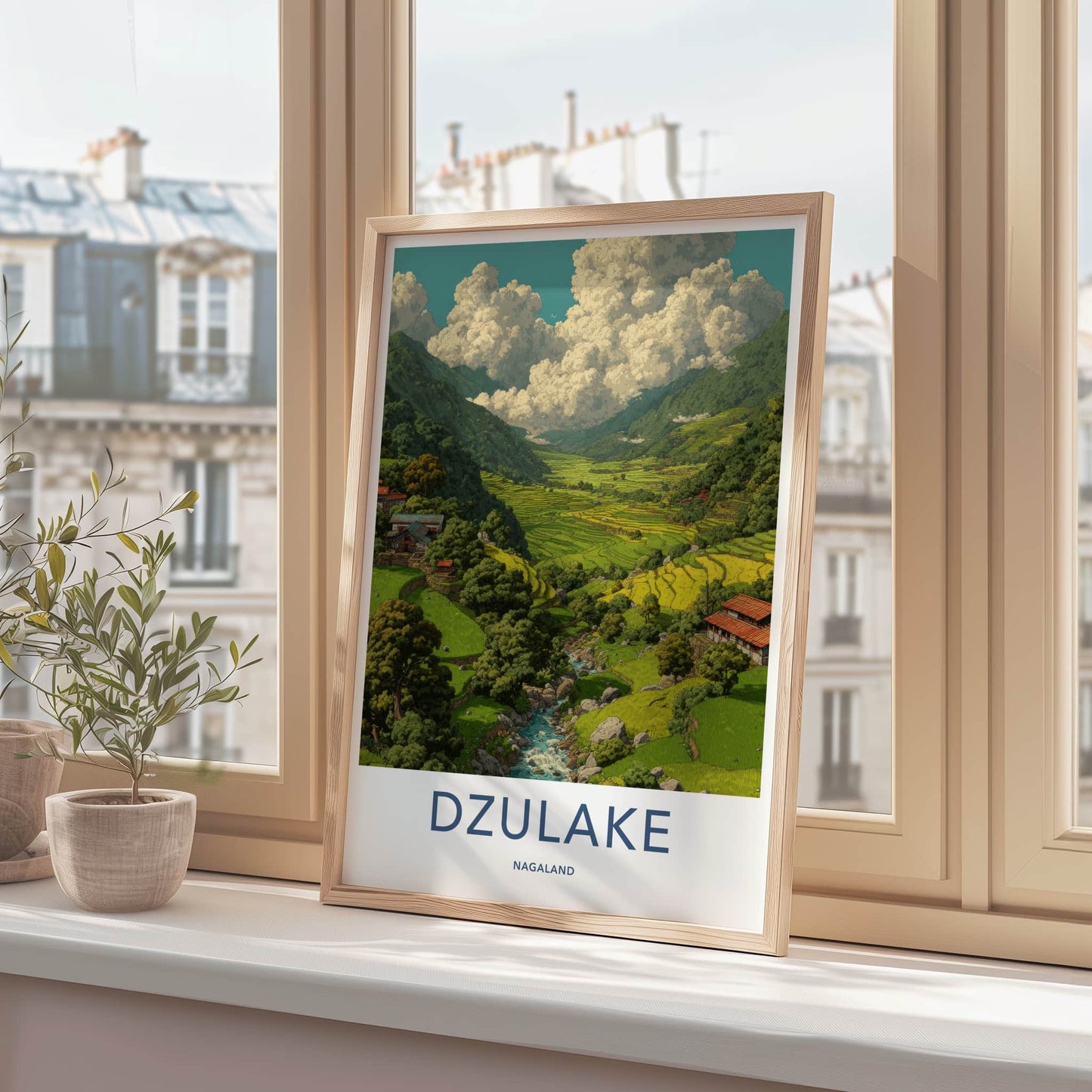 Dzulake Poster Nagaland Lush Terraces Stream Gallery Art