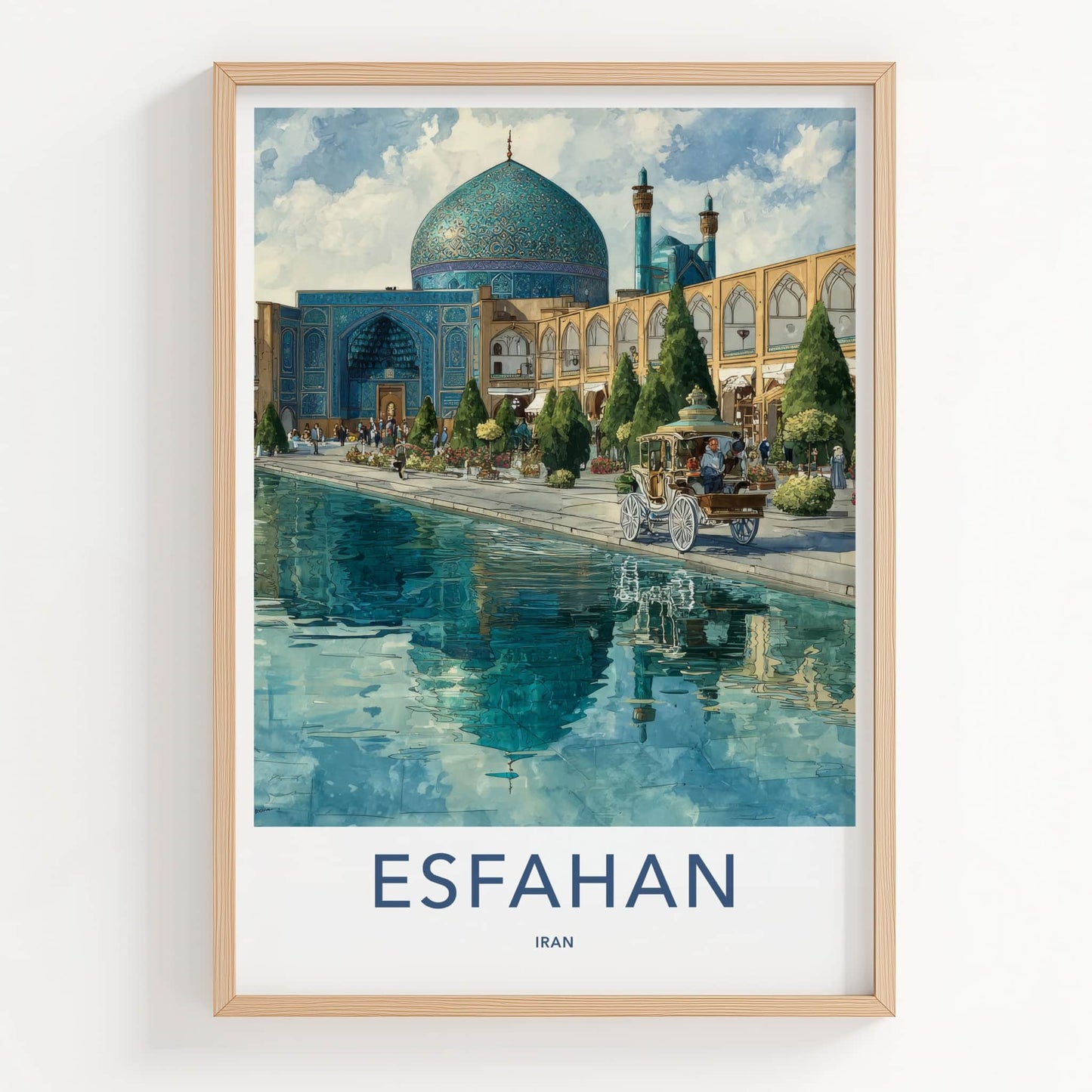 Esfahan Poster - Iran Wall Art Blue Bazaar