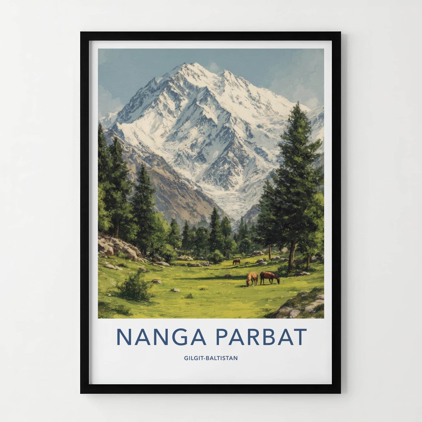 Nanga Parbat Poster - Pakistan Travel Art