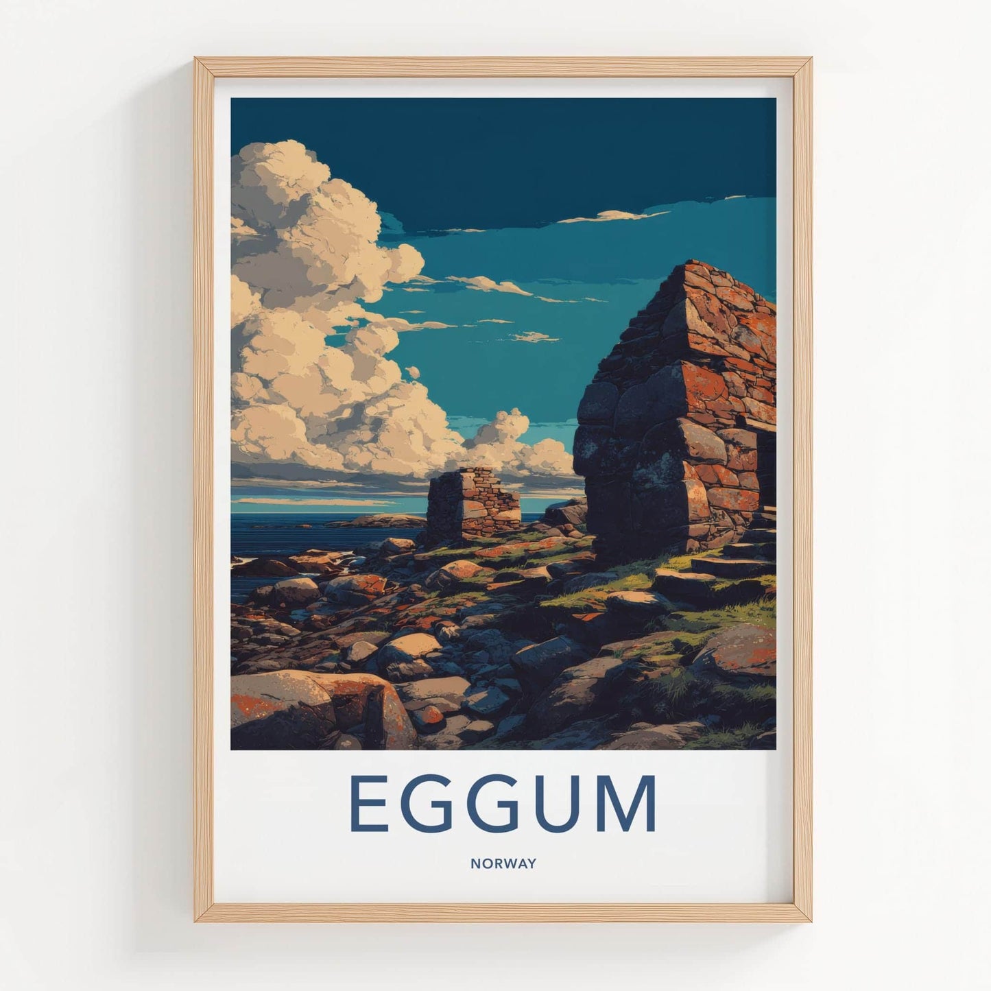 Eggum Poster - Norway Framed Print - Ancient Stone Ruins Gallery Art