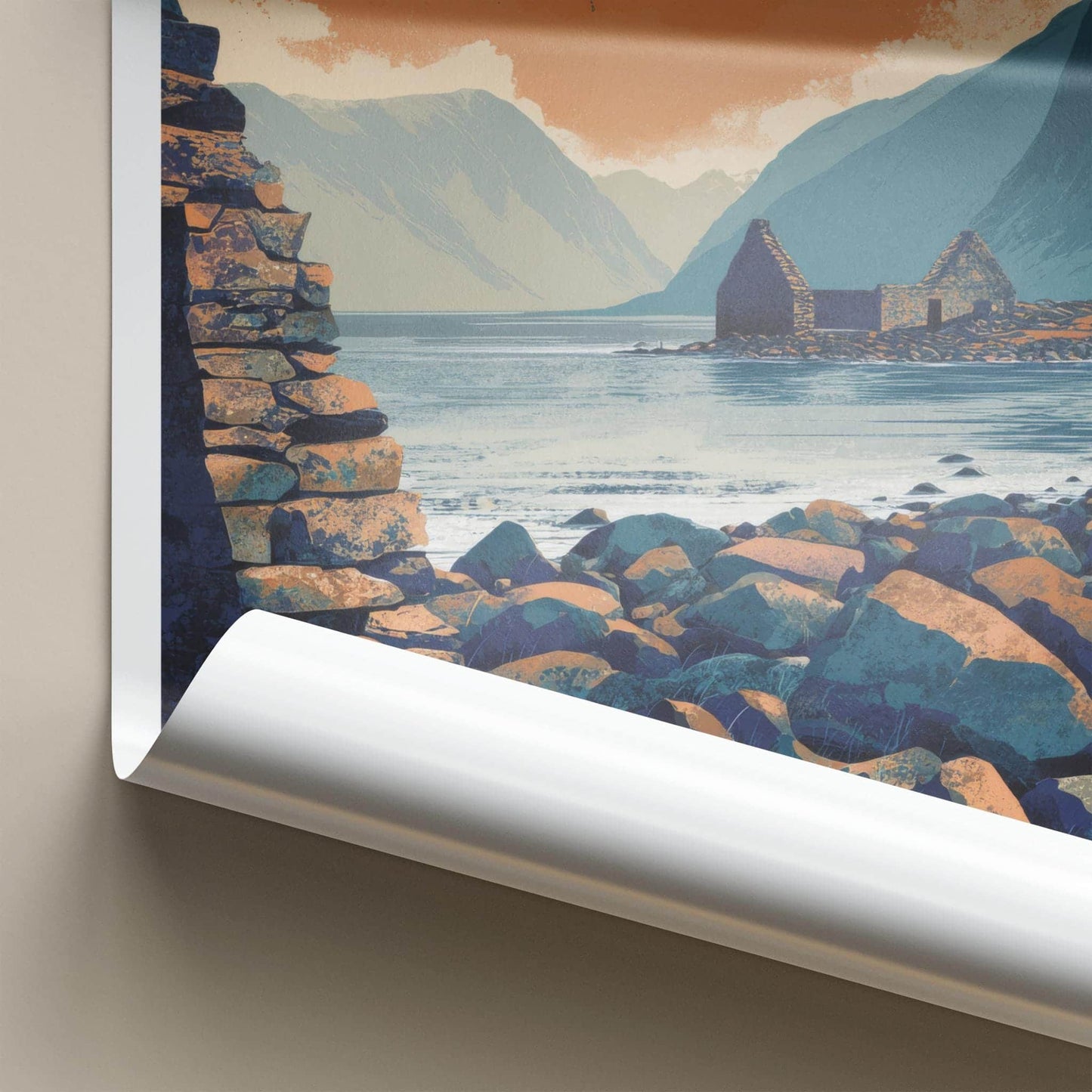 Eggum Poster - Norway Travel Art - Rugged Coastal Ruins Home Decor