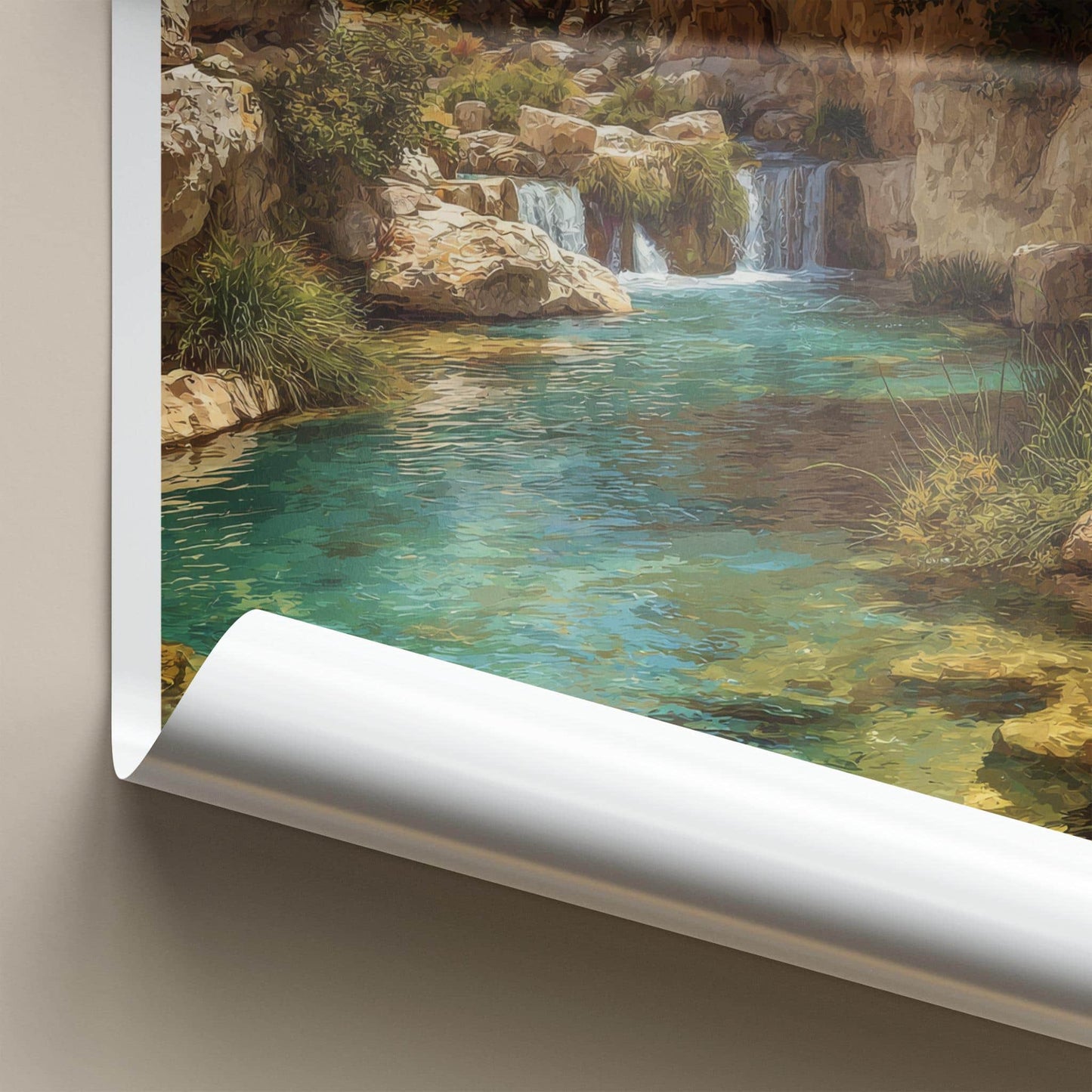 Ein Gedi Poster - Israel Travel Art - Cool Desert Springs Home Decor