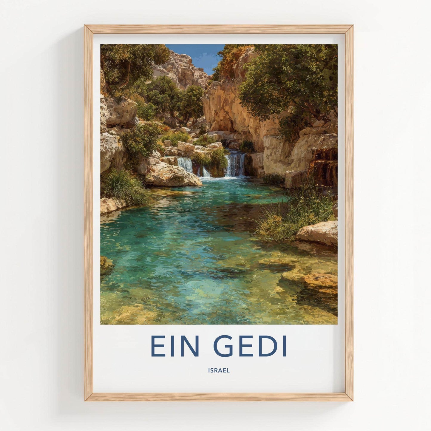 Ein Gedi Poster - Israel Travel Art - Cool Desert Springs Home Decor