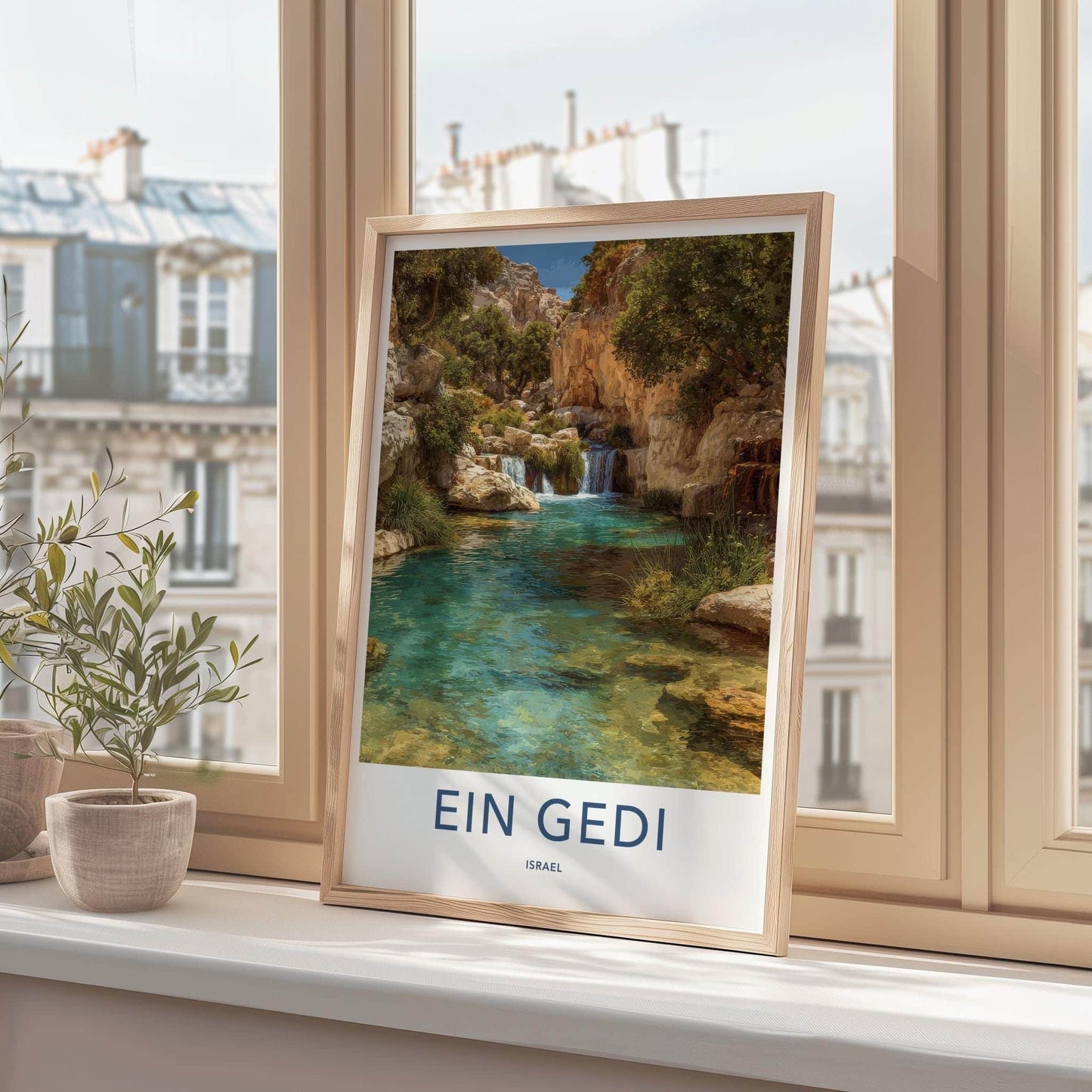 Ein Gedi Poster - Israel Travel Art - Cool Desert Springs Home Decor