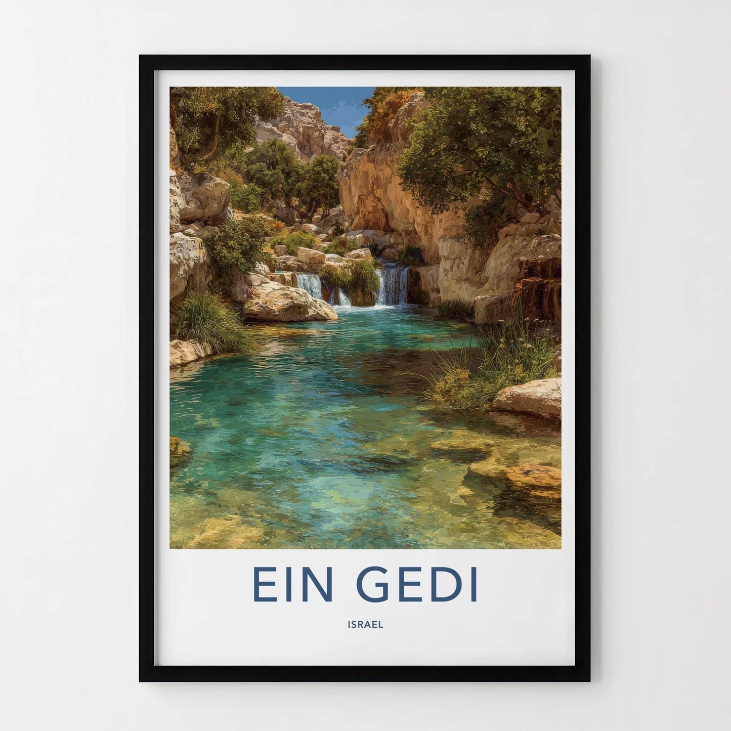 Ein Gedi Poster - Israel Travel Art - Cool Desert Springs Home Decor