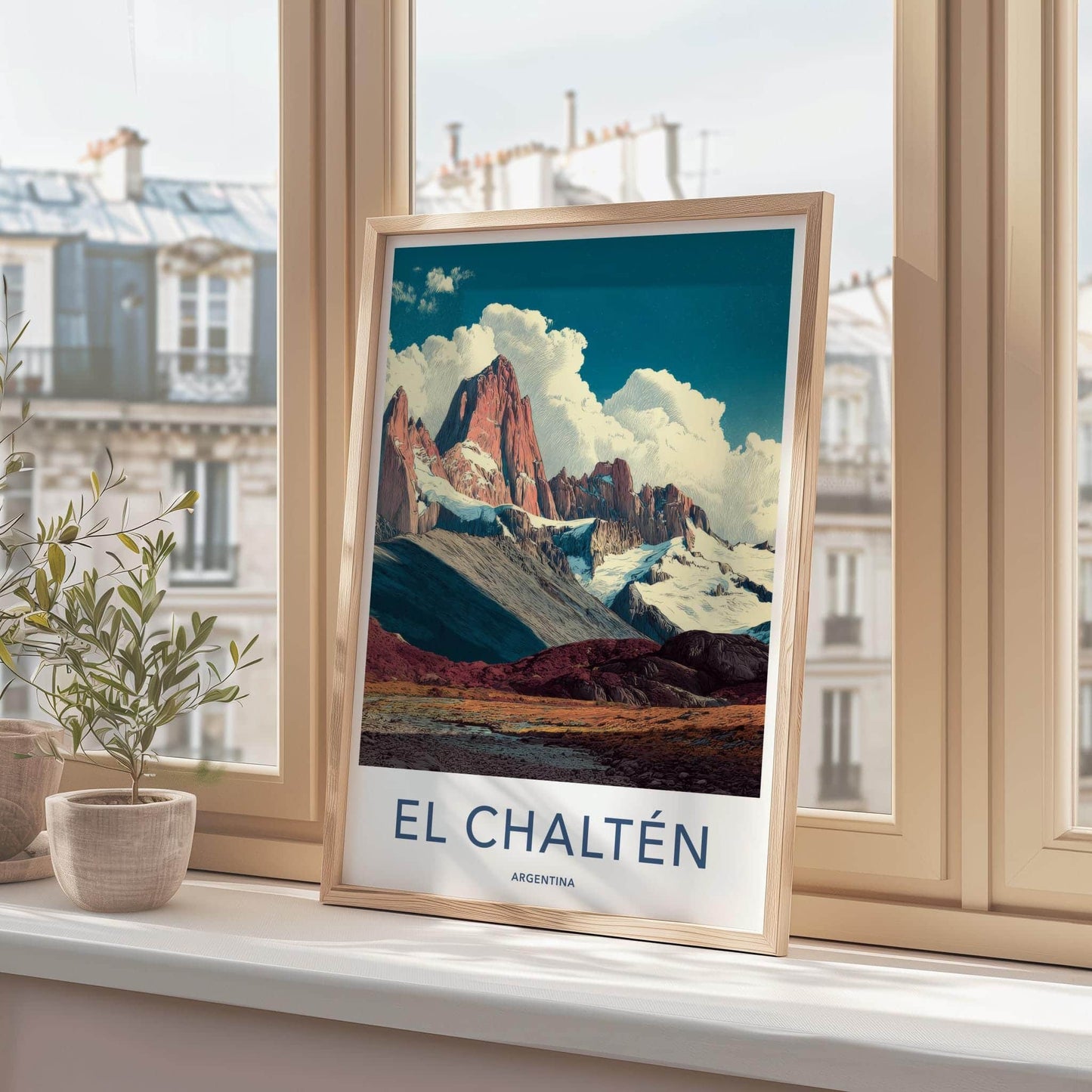 El Chalten Poster - Argentina Travel Art - Granite Peaks Patagonia Home Decor
