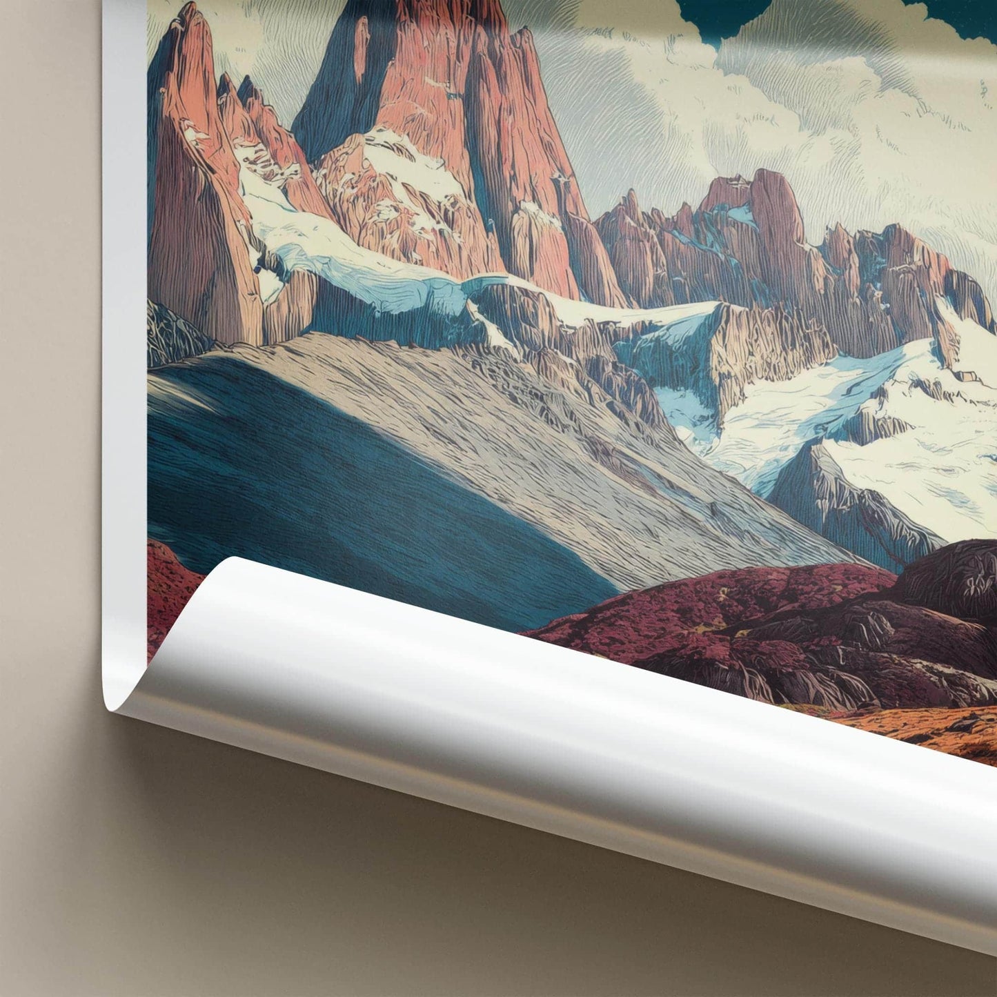 El Chalten Poster - Argentina Travel Art - Granite Peaks Patagonia Home Decor