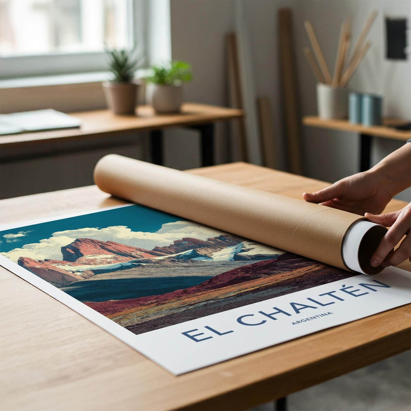 El Chalten Poster - Argentina Travel Art - Granite Peaks Patagonia Home Decor
