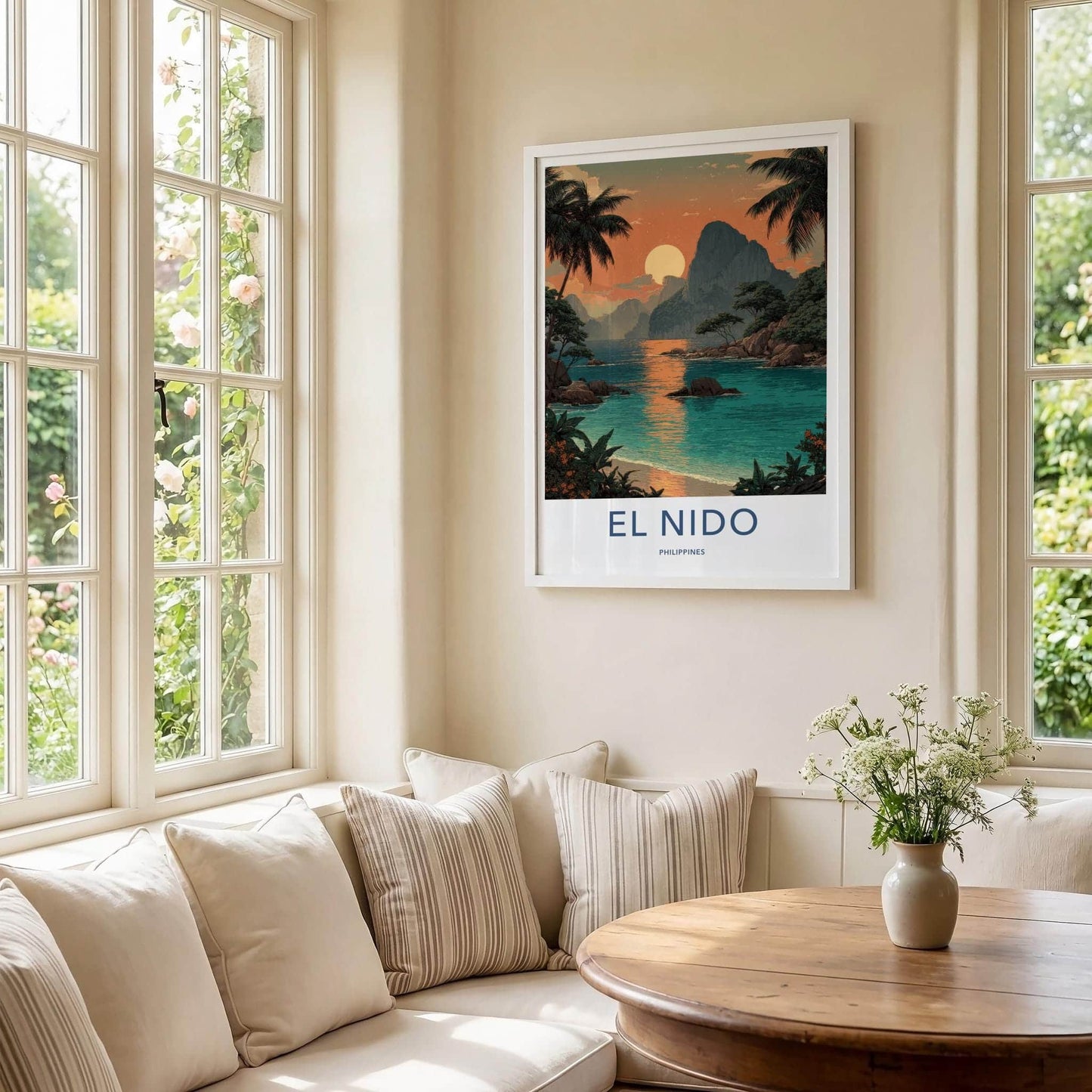 El Nido Poster - Philippines Travel Art - Island Ocean Sunset Home Decor