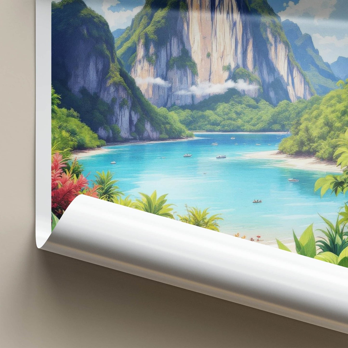 El Nido Poster - Philippines Travel Art - Lush Island Cove Home Decor