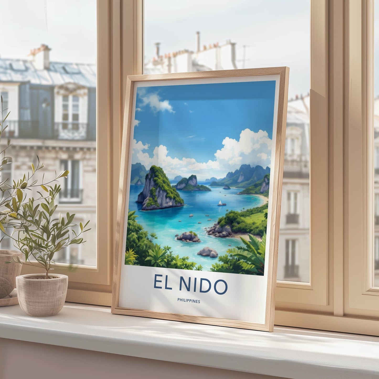 El Nido Poster - Philippines Travel Art - Lush Island Lagoon Home Decor