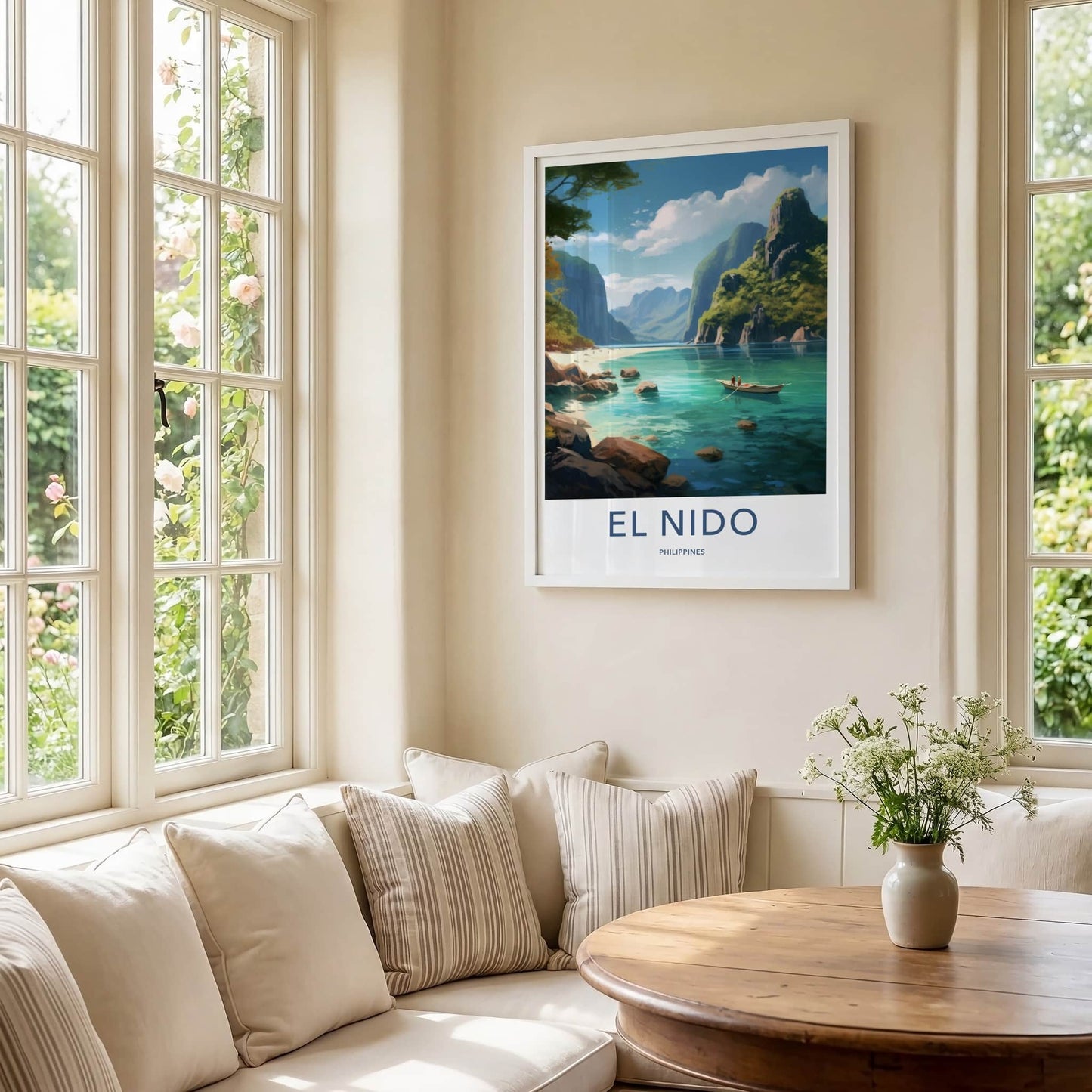 El Nido Poster - Philippines Travel Art - Tropical Beach Vista Home Decor