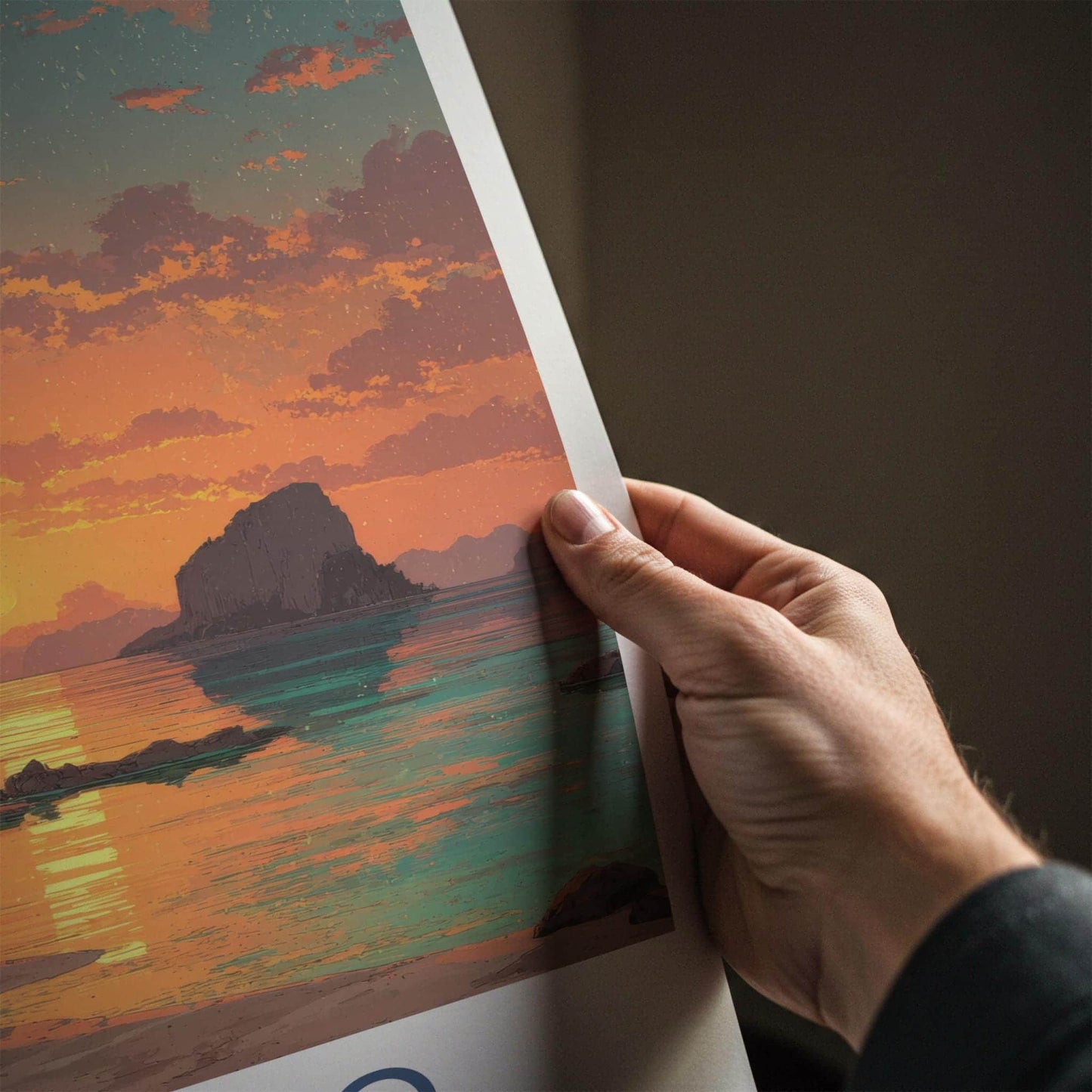 El Nido Poster - Philippines Travel Art - Vibrant Sunset Beach Home Decor