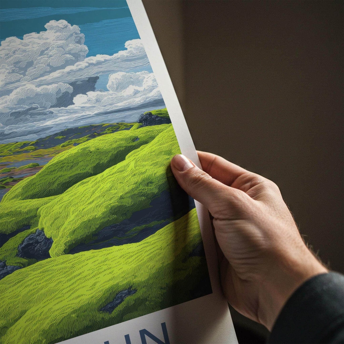 Eldhraun Poster - Iceland Travel Print - Volcanic moss landscape Wall Decor