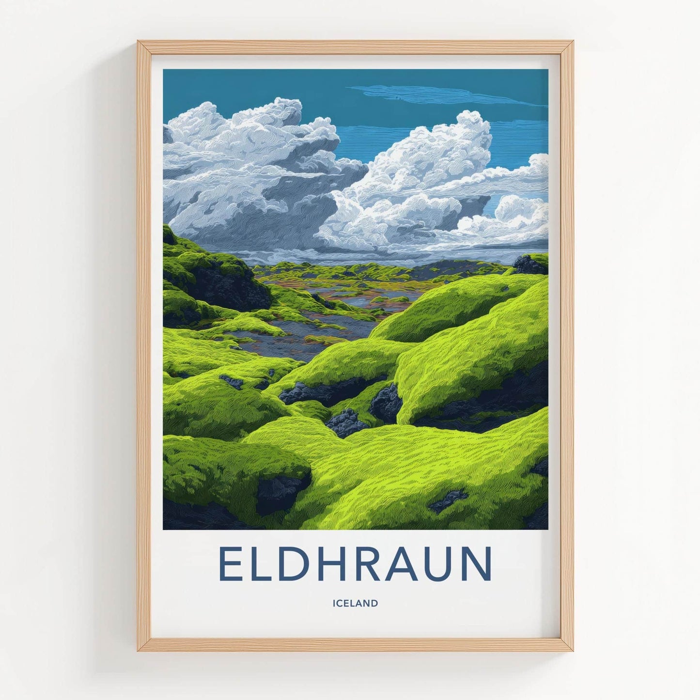 Eldhraun Poster - Iceland Travel Print - Volcanic moss landscape Wall Decor