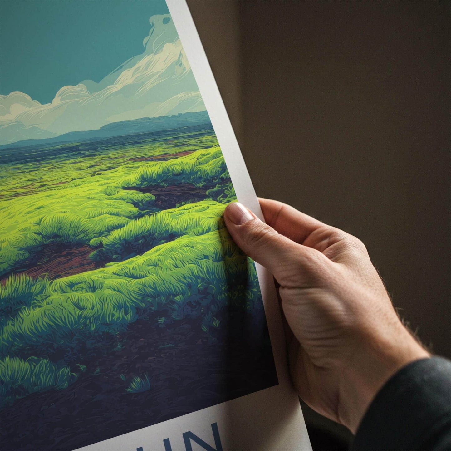 Eldhraun Poster - Iceland Wall Art - Lush Green Lava Home Decor